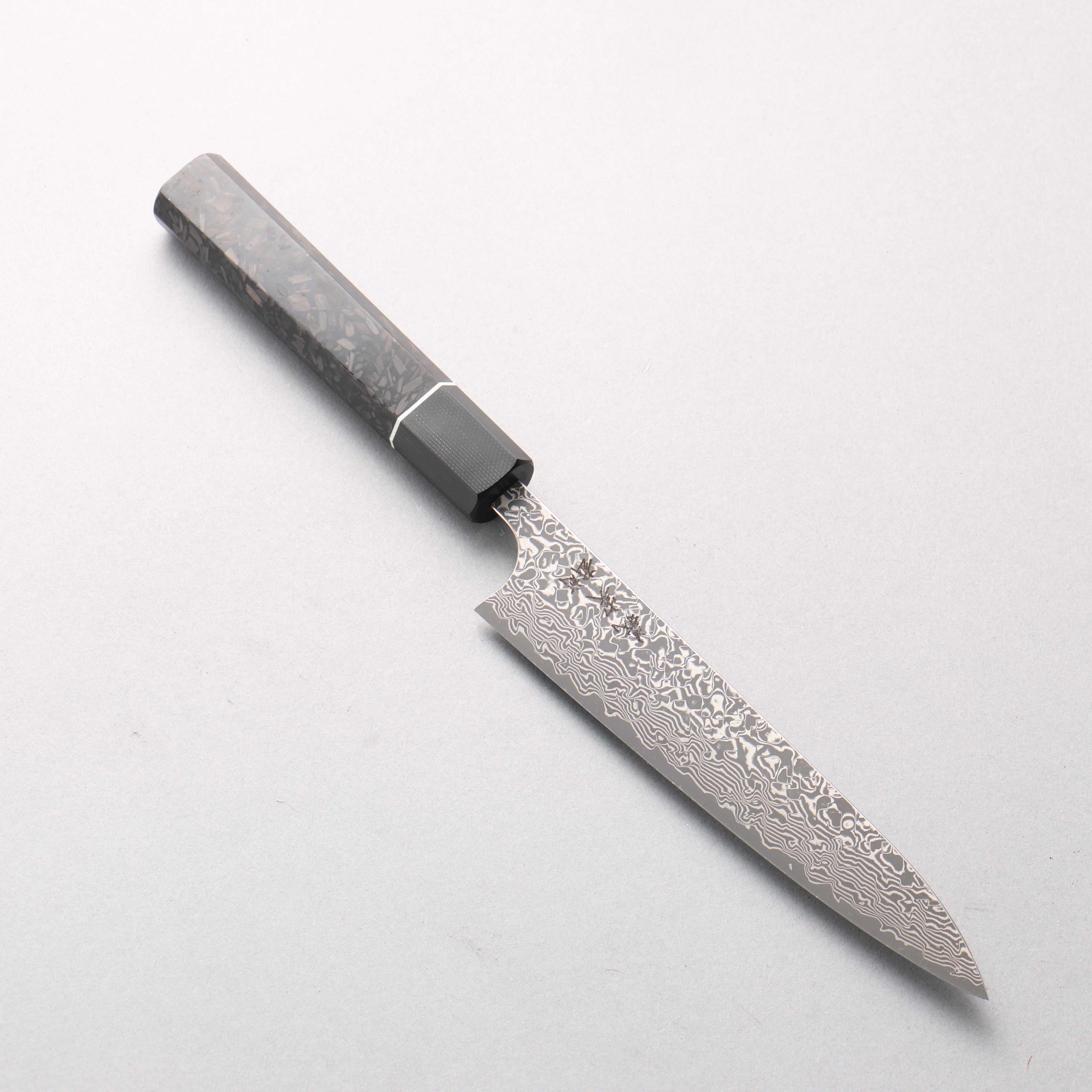 Yoshimi Kato VG10 Black Damascus Petty-Utility 150mm Carbon Fiber (ferrule: G10) Handle