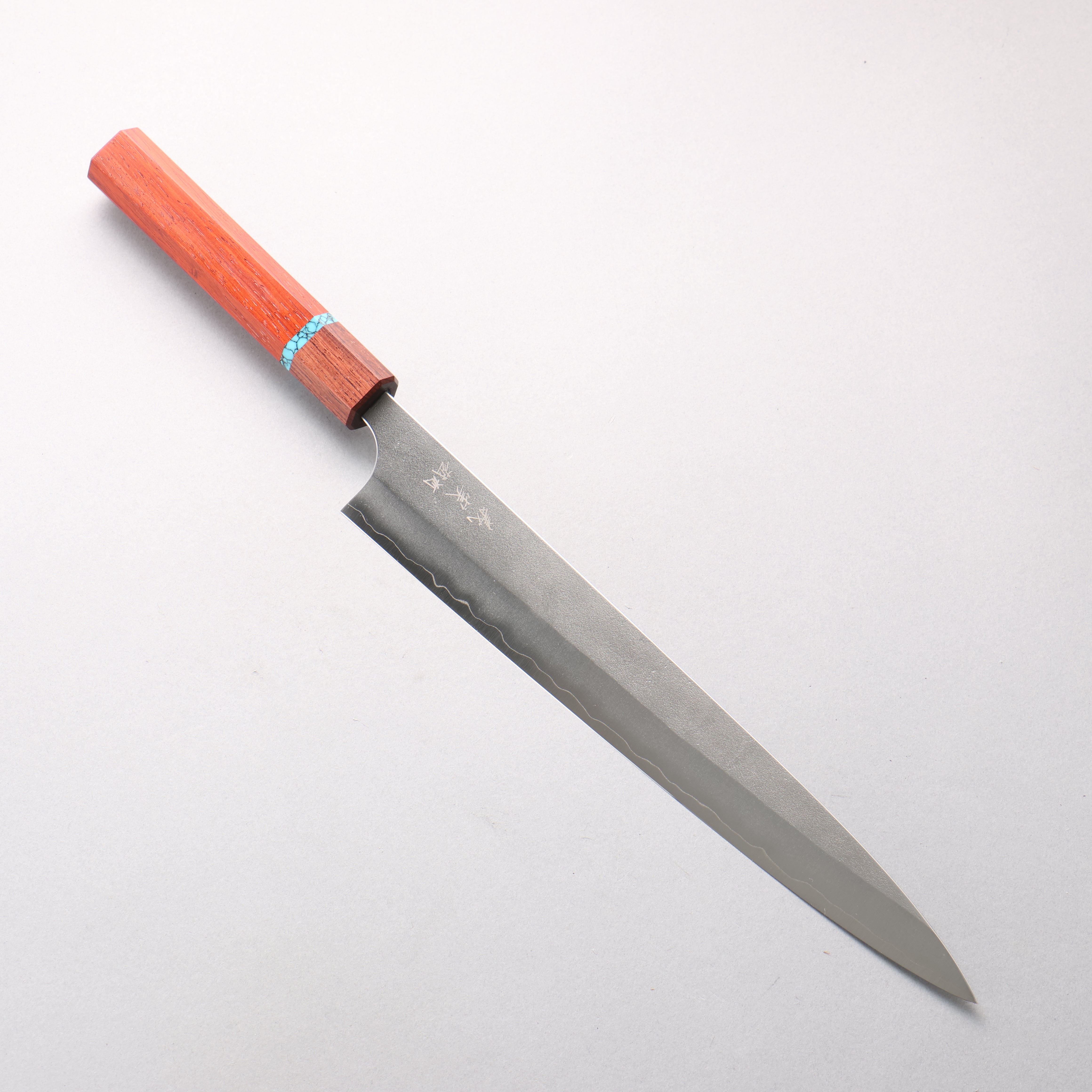 Yoshimi Kato SG2 Nashiji Sujihiki 270mm Padoauk(Turquoise Ring) Handle