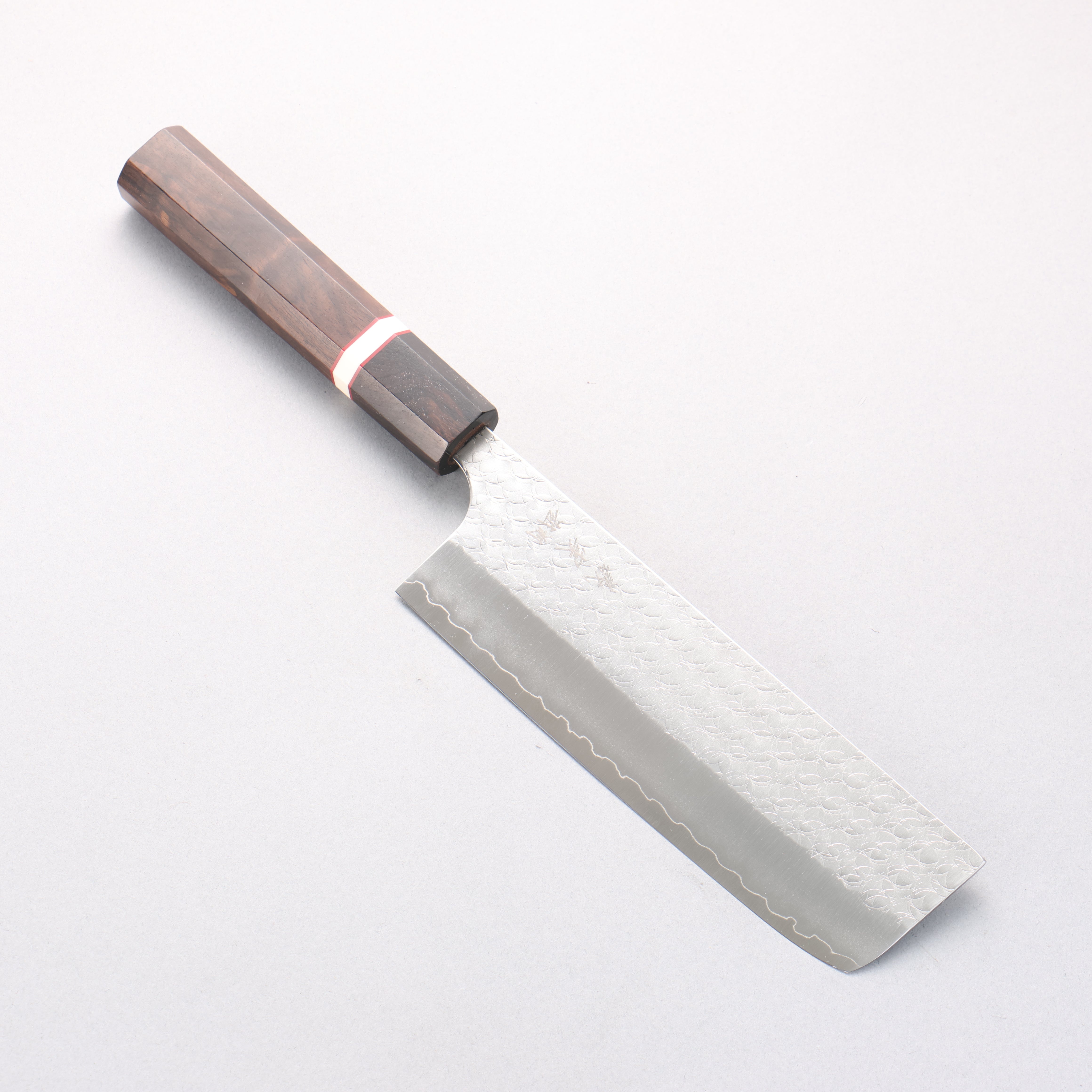 Yoshimi Kato Minamo SG2 Hammered Nakiri 165mm Ebony (White Ring) Handle - Seisuke Knife