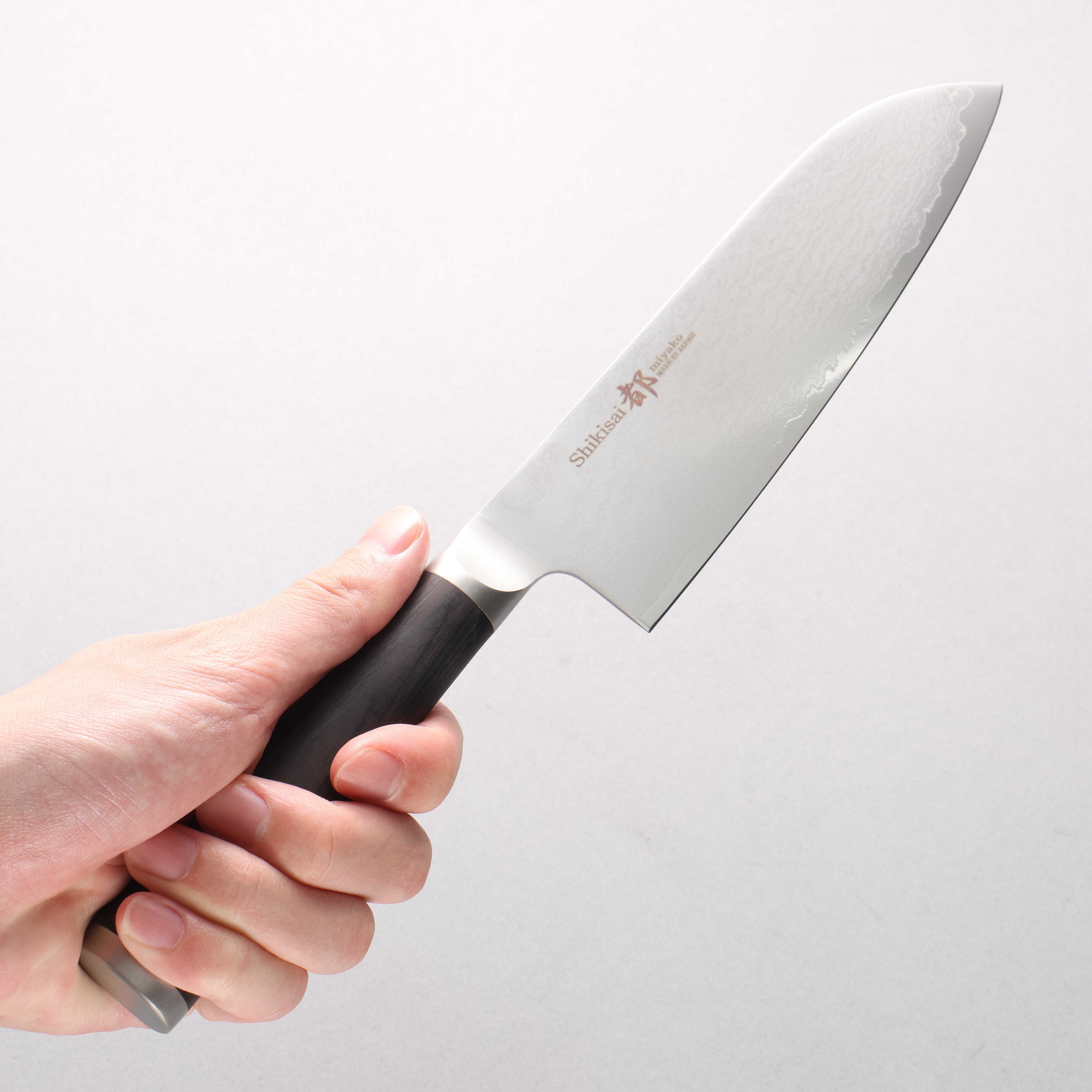 Miyako 33 Layer Damascus AUS-8a Japanese Santoku Knife 165mm - Seisuke Knife