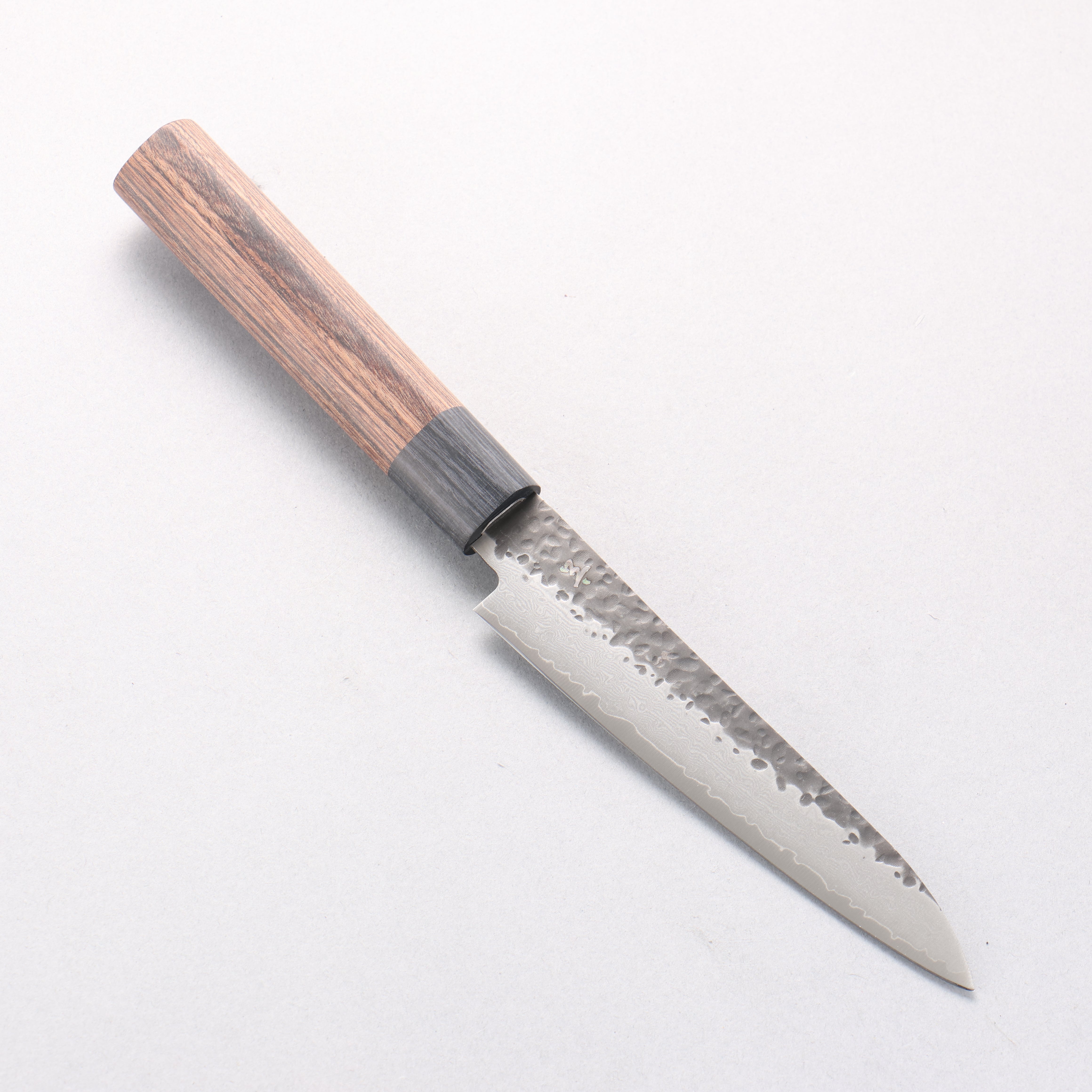 Shizu Gen VG10 Hammered Kurouchi Petty-Utility 130mm Brown Pakkawood Handle - Seisuke Knife