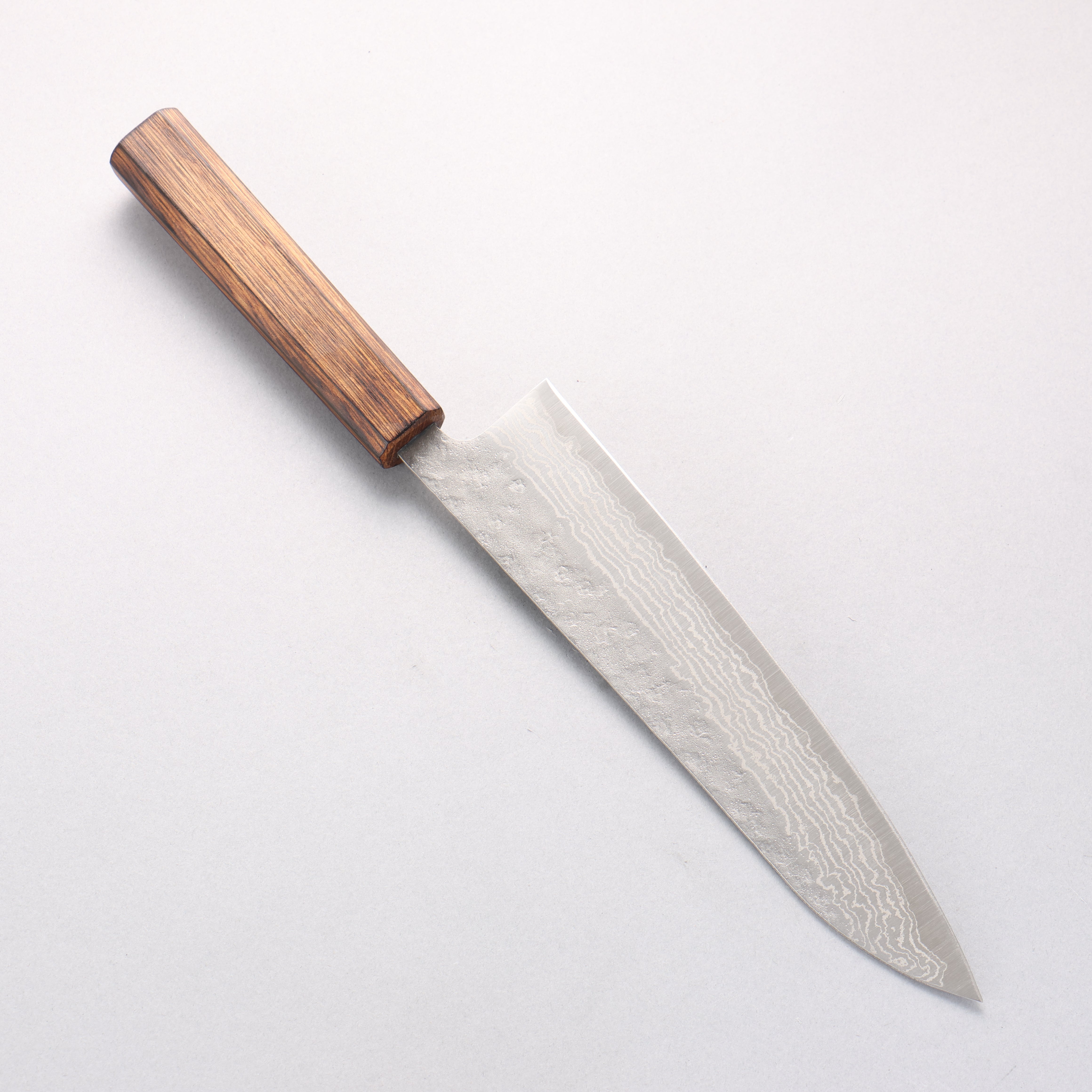 Seisuke Stainless Steel 440C Hammered Damascus Gyuto 210mm Oak Handle - Seisuke Knife