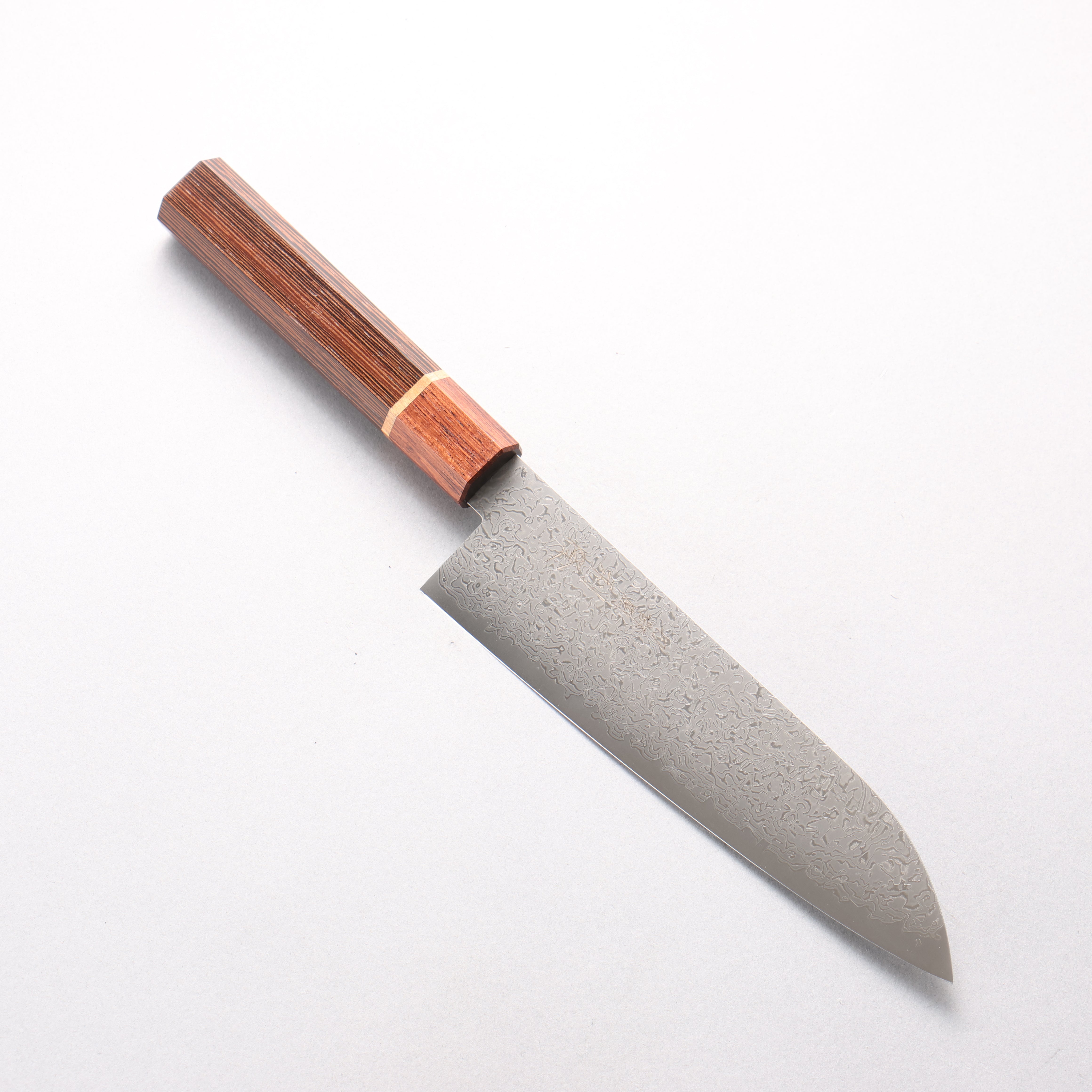 Toshitaka VG10 15 Layer Damascus Santoku 180mm Wenge with Cherry Ring (ferrule: Rosewood) Handle - Seisuke Knife