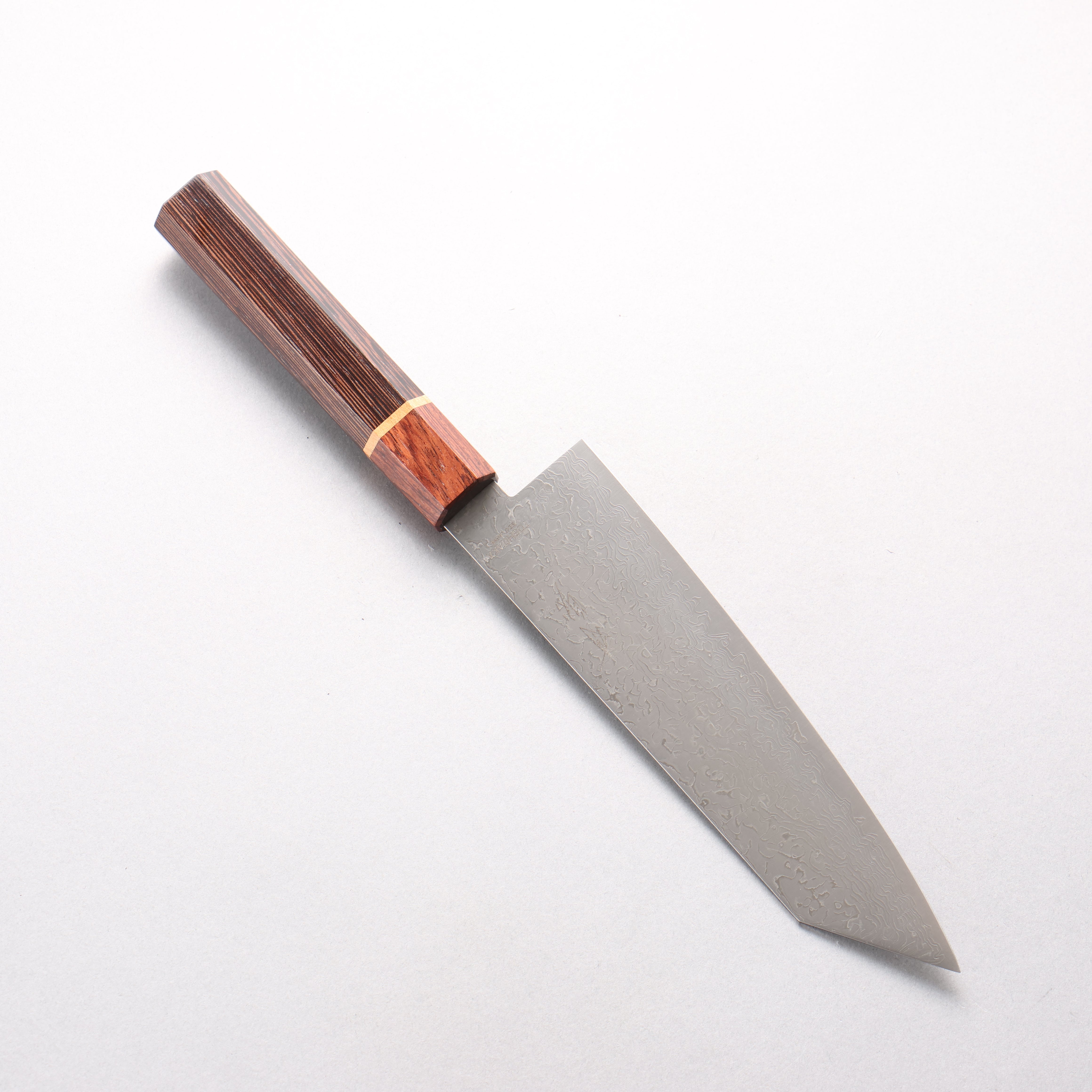 Toshitaka VG10 15 Layer Damascus Kiritsuke Santoku 180mm Wenge with Cherry Ring (ferrule: Rosewood) Handle - Seisuke Knife