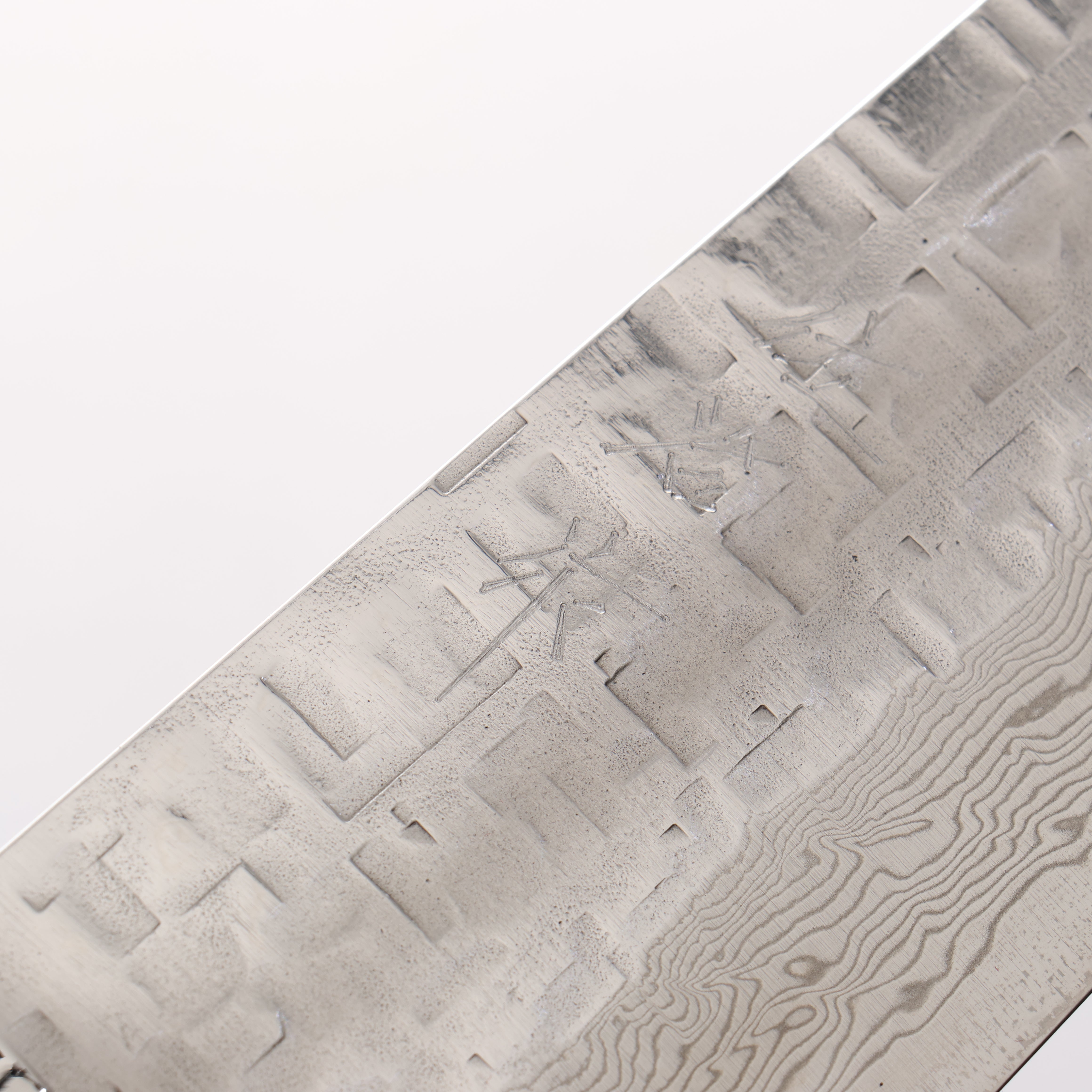 Takeshi Saji VG10 Hammered Damascus Cross Gyuto 240mm Kumiko (Wood Mosaic) Handle - Seisuke Knife