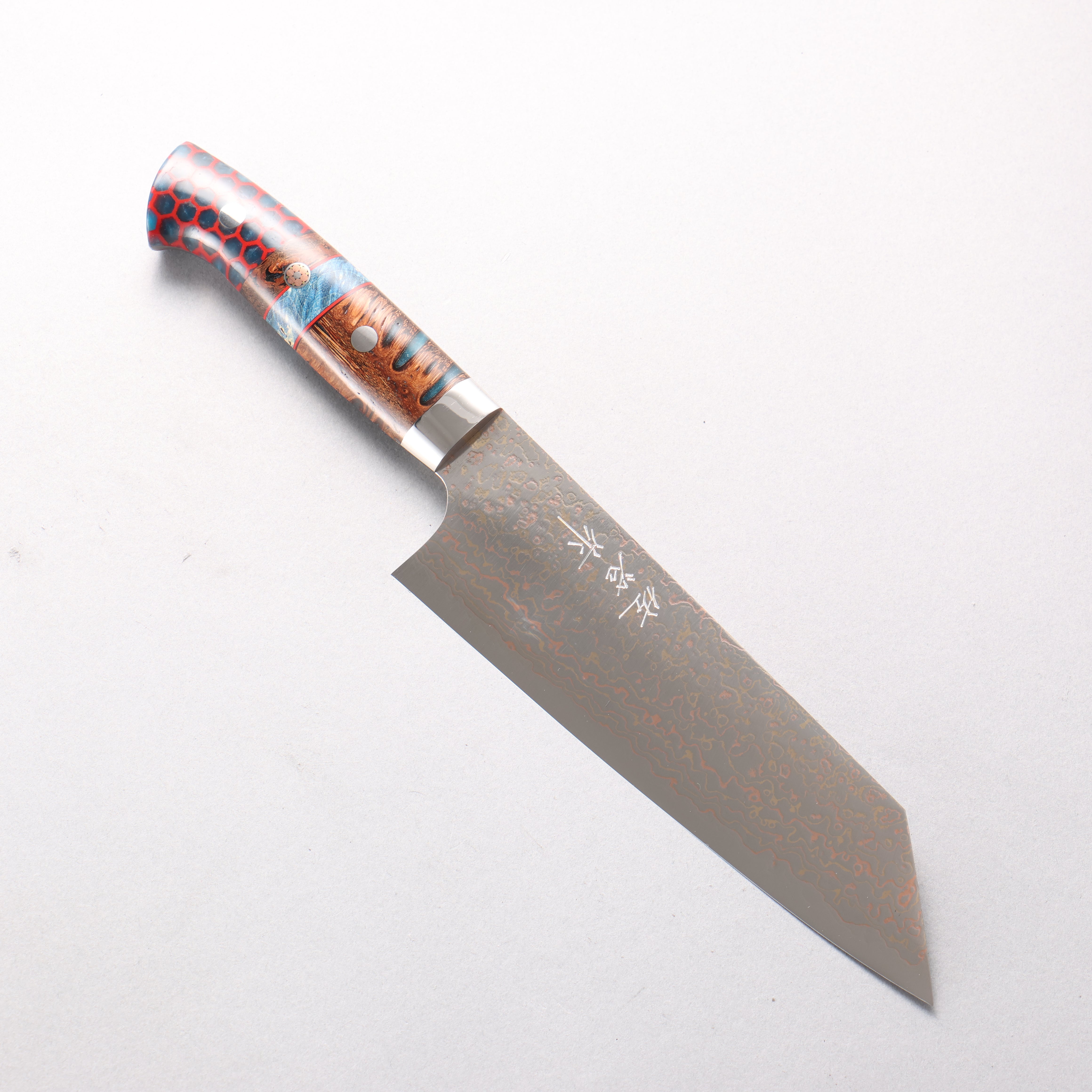 Takeshi Saji VG10w Colored Damascus Migaki Finished Bunka 180mm Combination of materials (various colors) Handle - Seisuke Knife