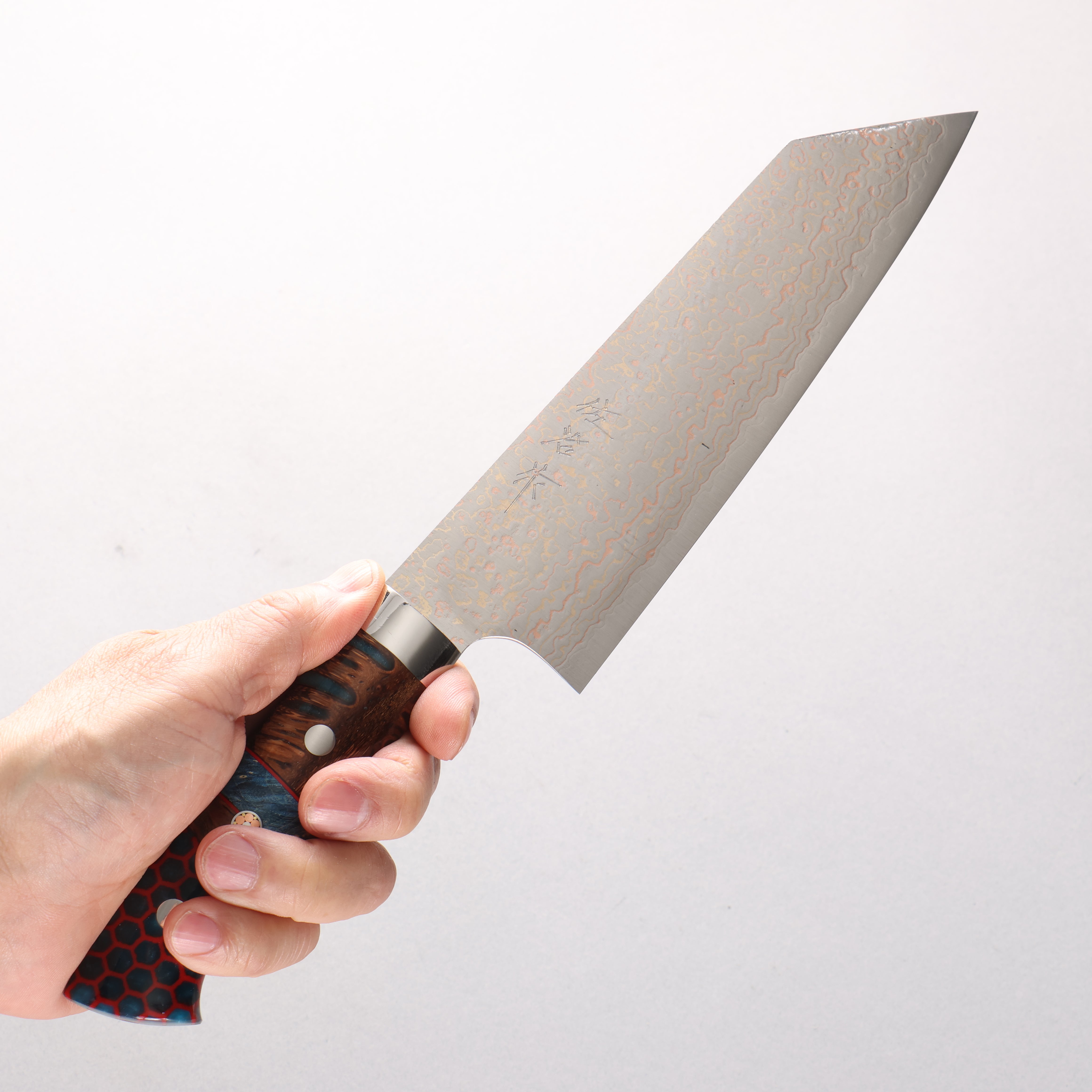 Takeshi Saji VG10w Colored Damascus Migaki Finished Bunka 180mm Combination of materials (various colors) Handle - Seisuke Knife