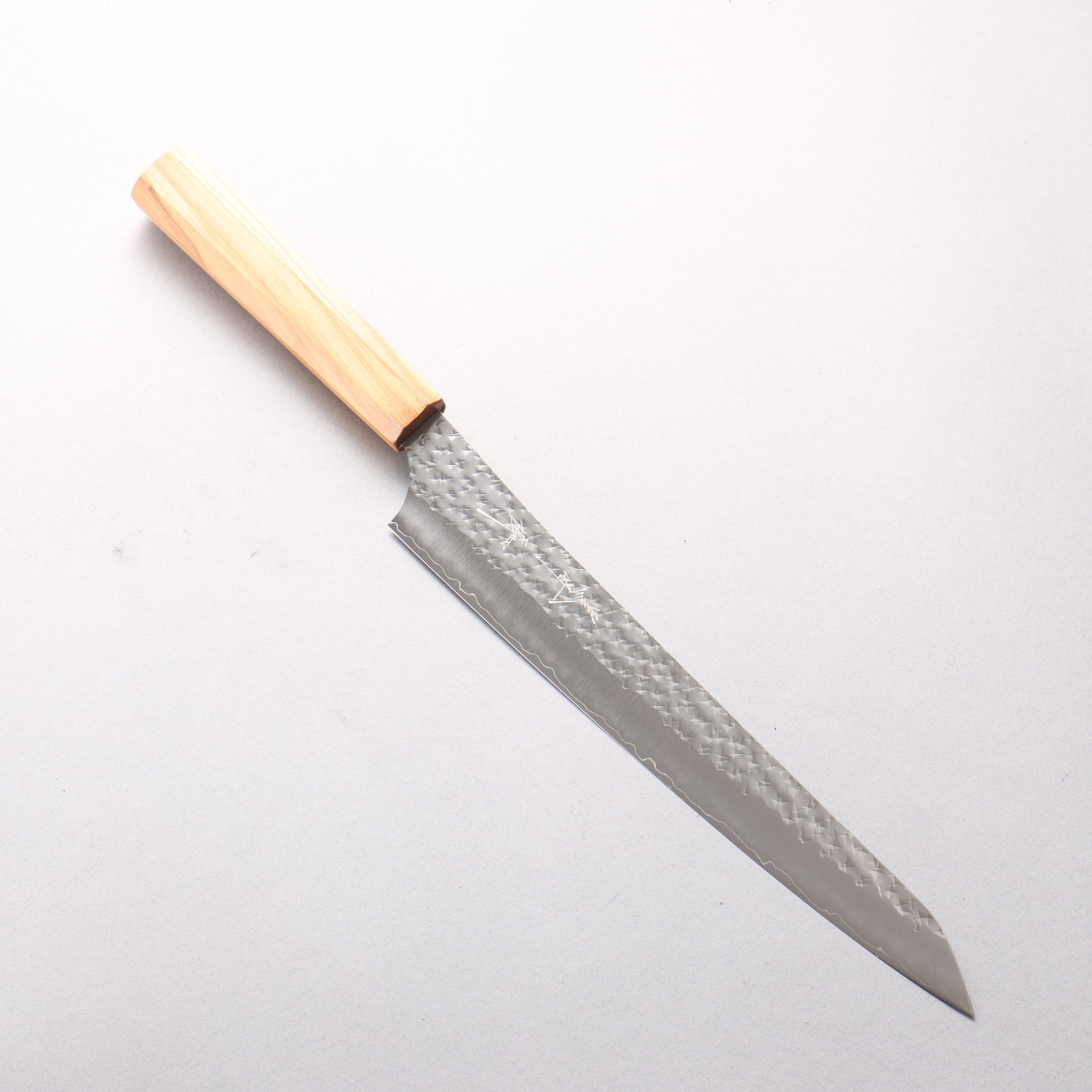 Yu Kurosaki Senko Ei SG2 Hammered Sujihiki 240mm Olive tree Handle - Seisuke Knife