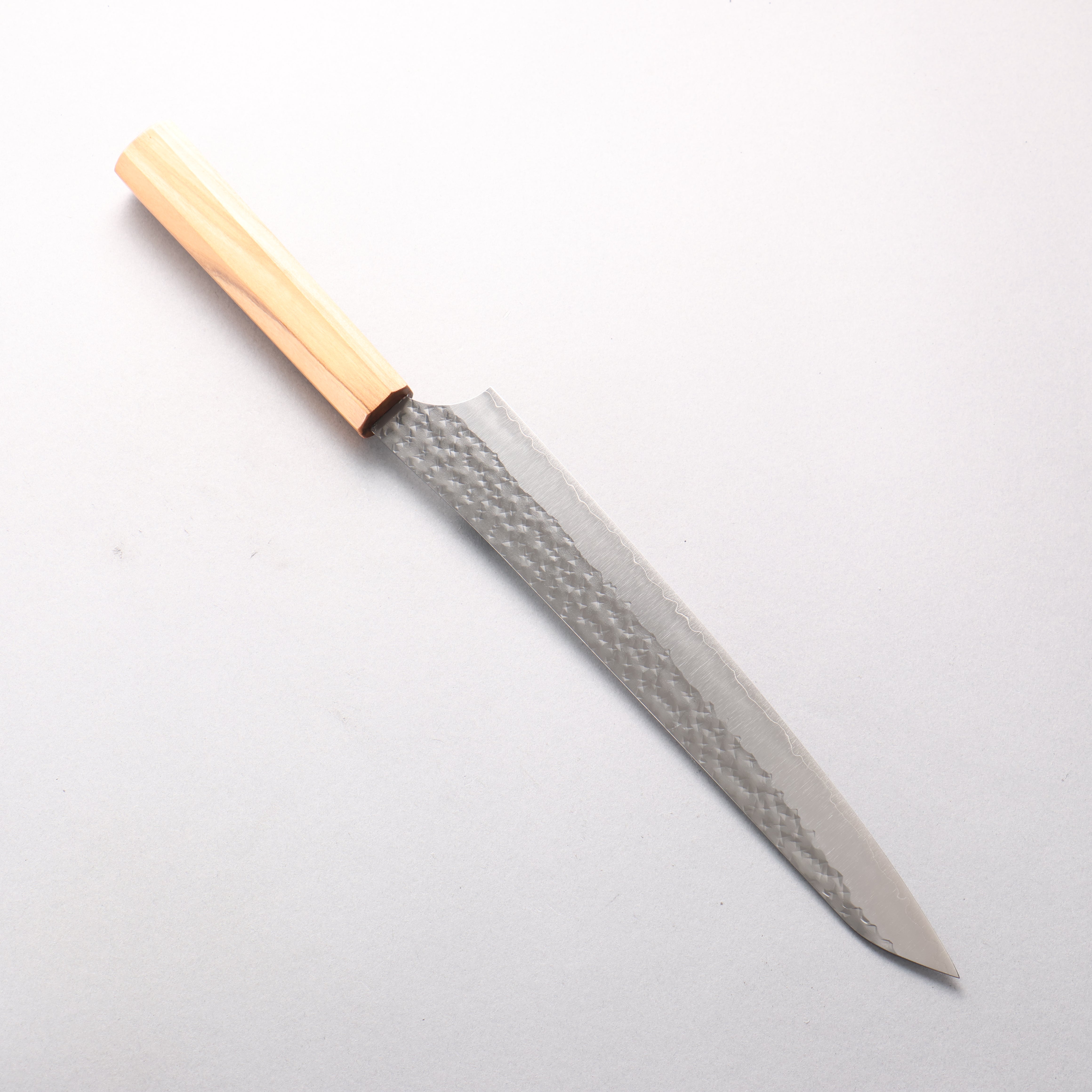 Yu Kurosaki Senko Ei SG2 Hammered Sujihiki 240mm Olive tree Handle - Seisuke Knife