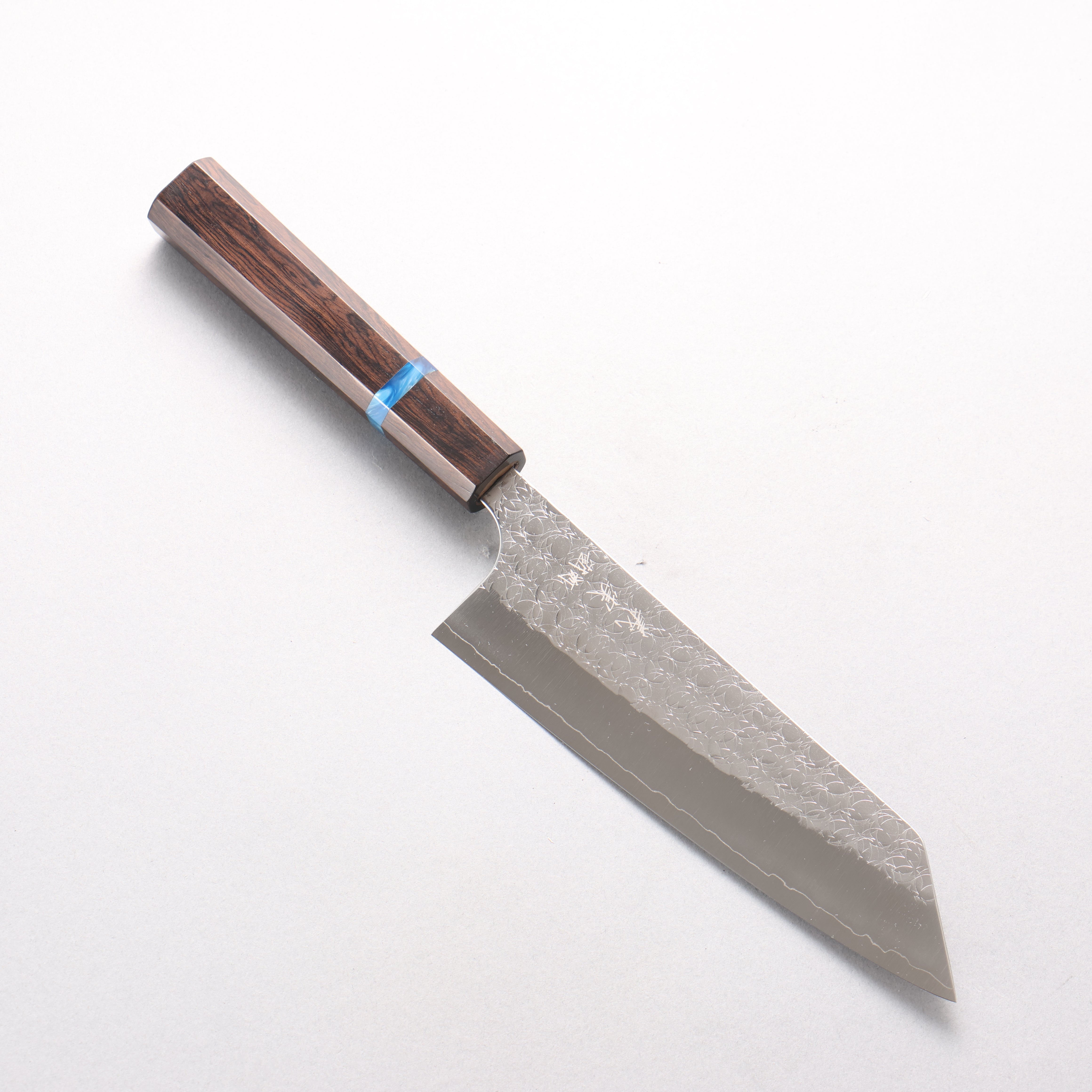 Yoshimi Kato Minamo SG2 Hammered Bunka 170mm Ebony (Blue Ring) Handle - Seisuke Knife