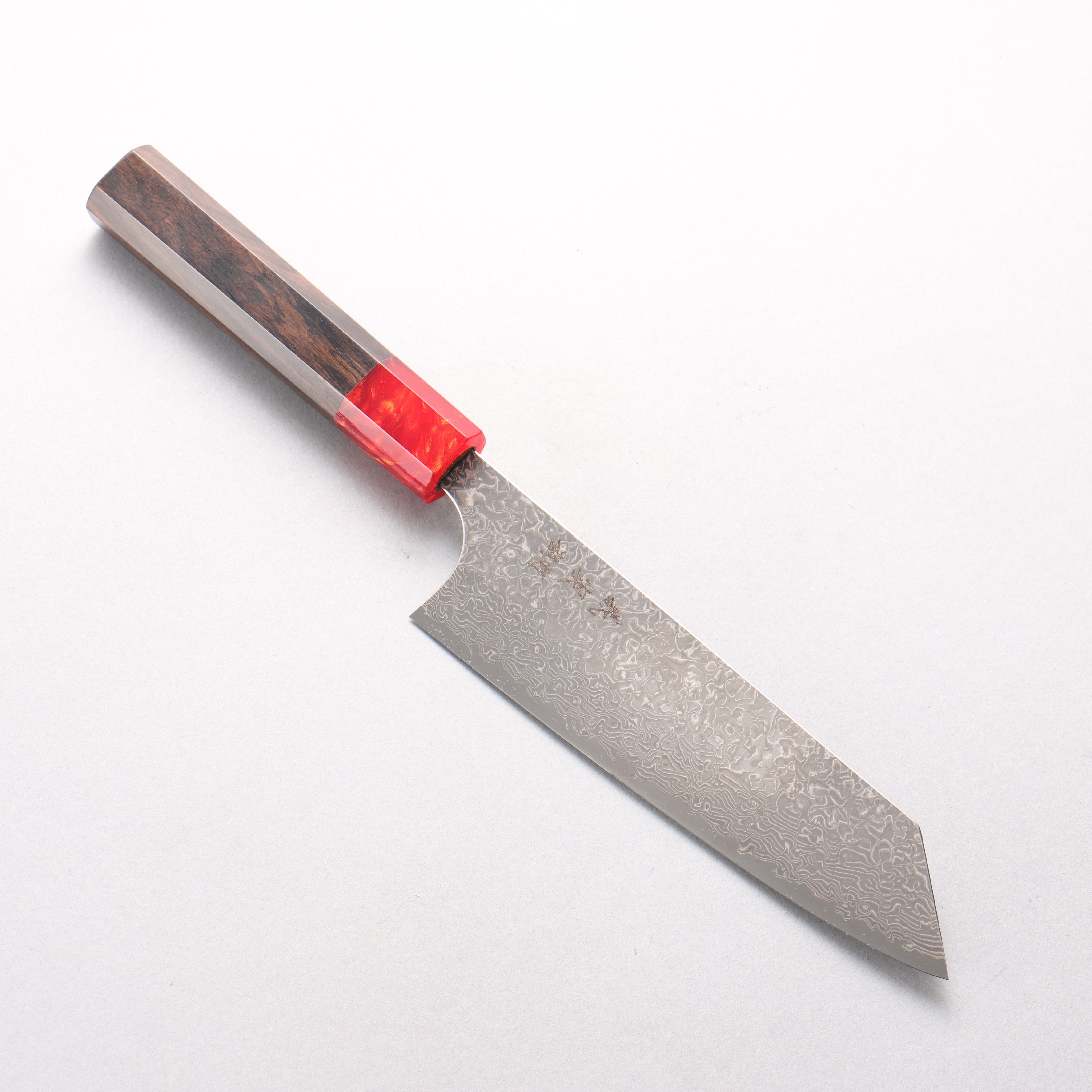 Yoshimi Kato VG10 Black Damascus Bunka 170mm Ebony (ferrule: Red Resin) Handle - Seisuke Knife