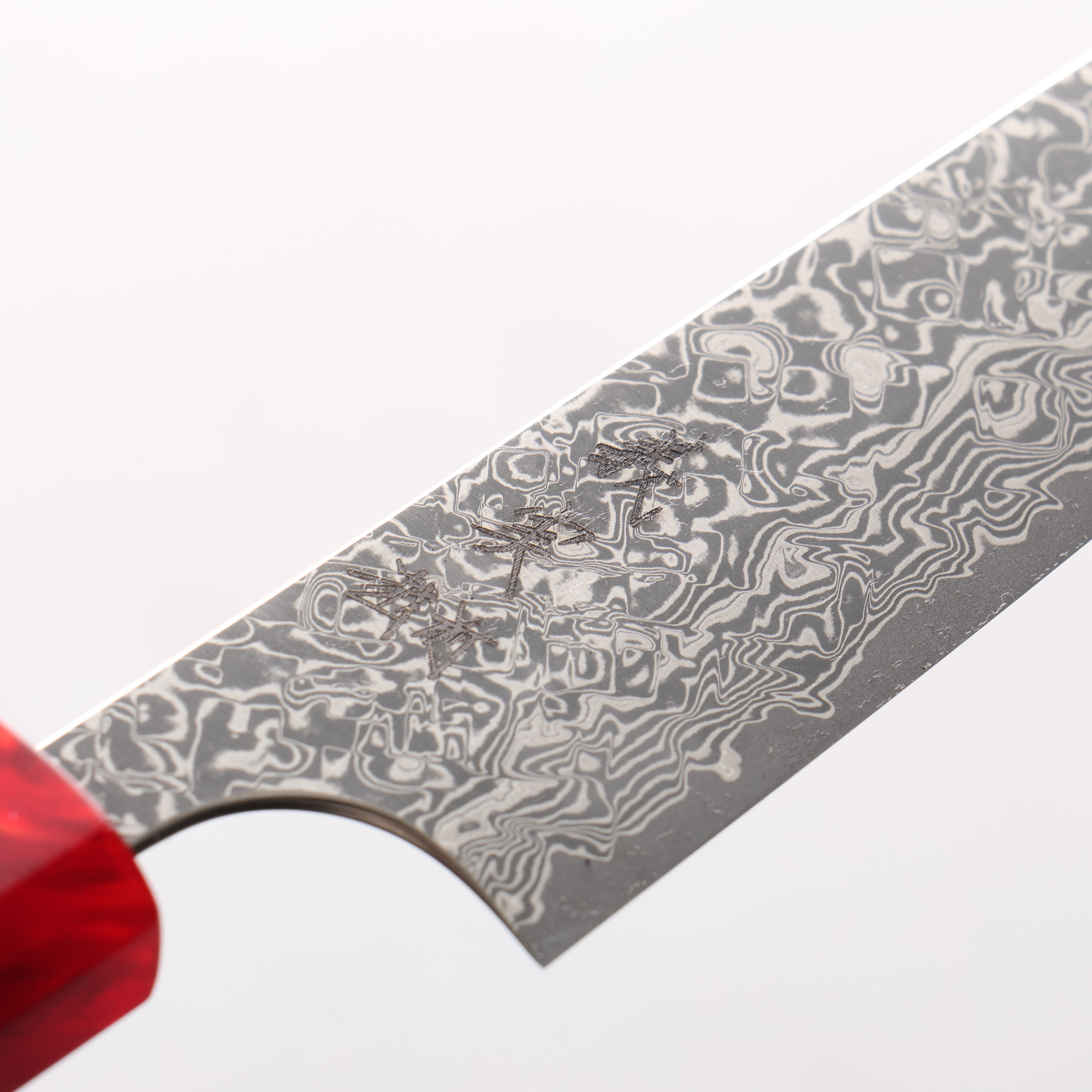 Yoshimi Kato VG10 Black Damascus Petty-Utility 150mm Ebony (ferrule: Red Resin) Handle - Seisuke Knife