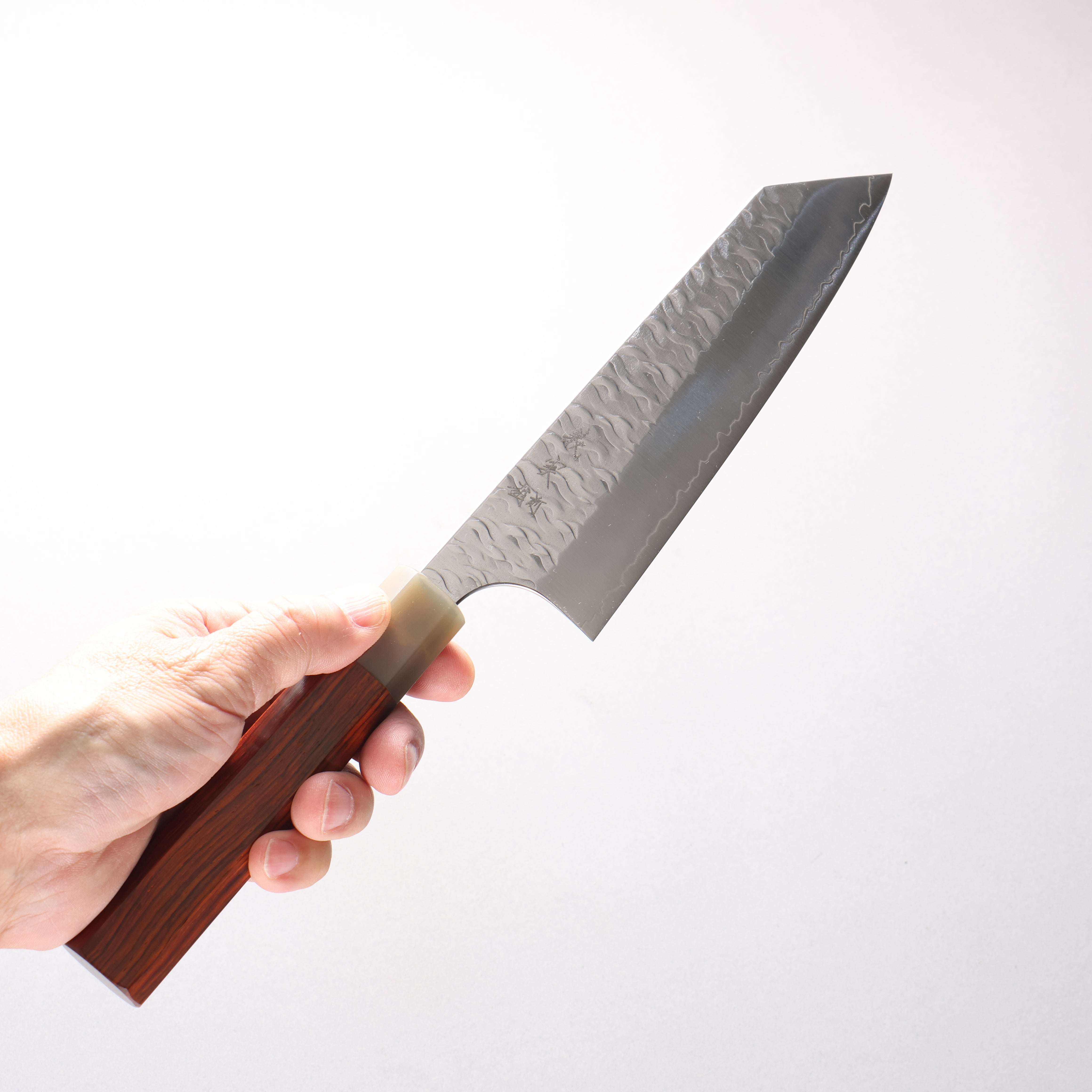 Yoshimi Kato Nami SPG STRIX Hammered Bunka 170mm Cocobolo (ferrule: White Water Buffalo Horn) Handle