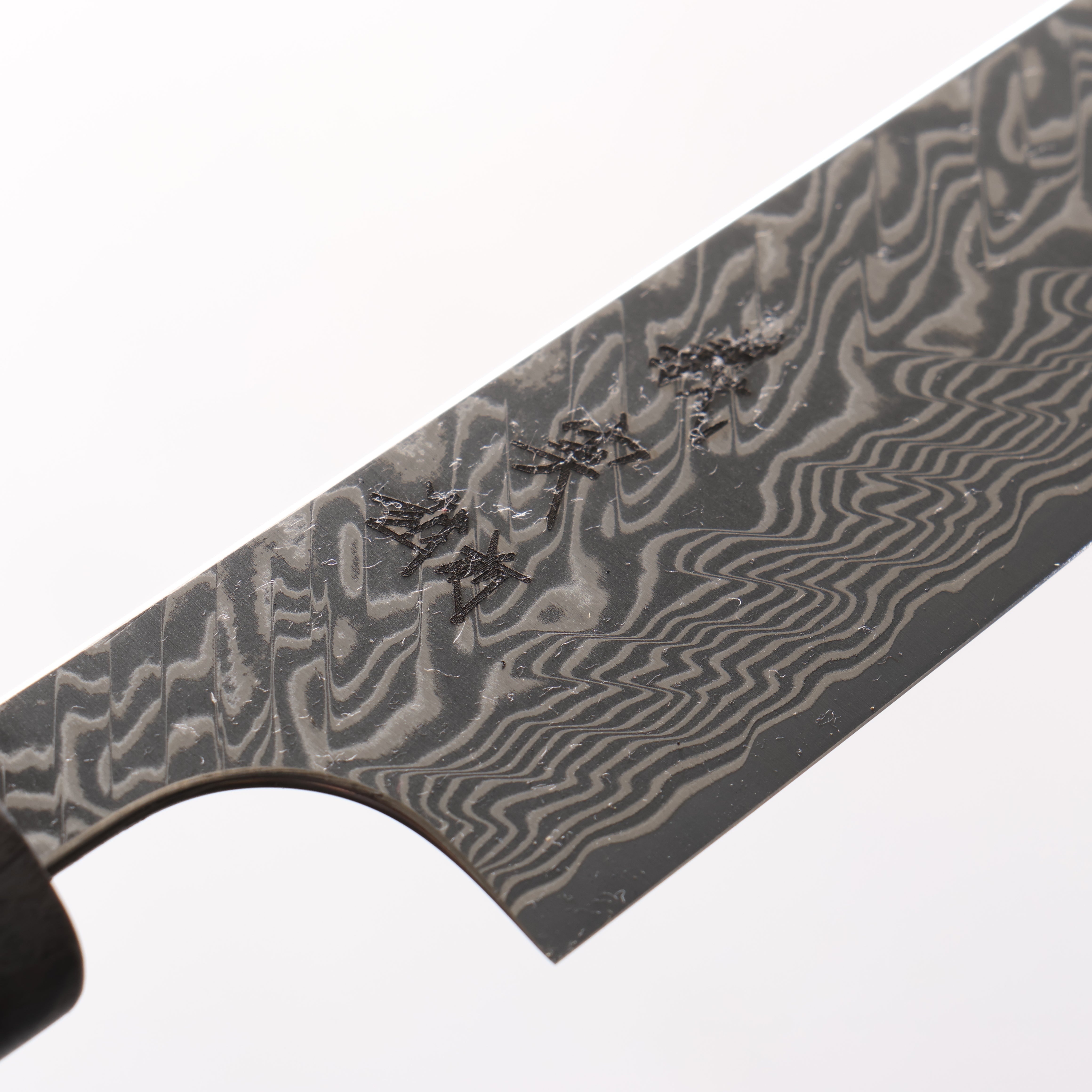 Yoshimi Kato SG2 Black Damascus Kiritsuke Petty-Utility 150mm Stabilized Birch with Emerald Green Resin Handle