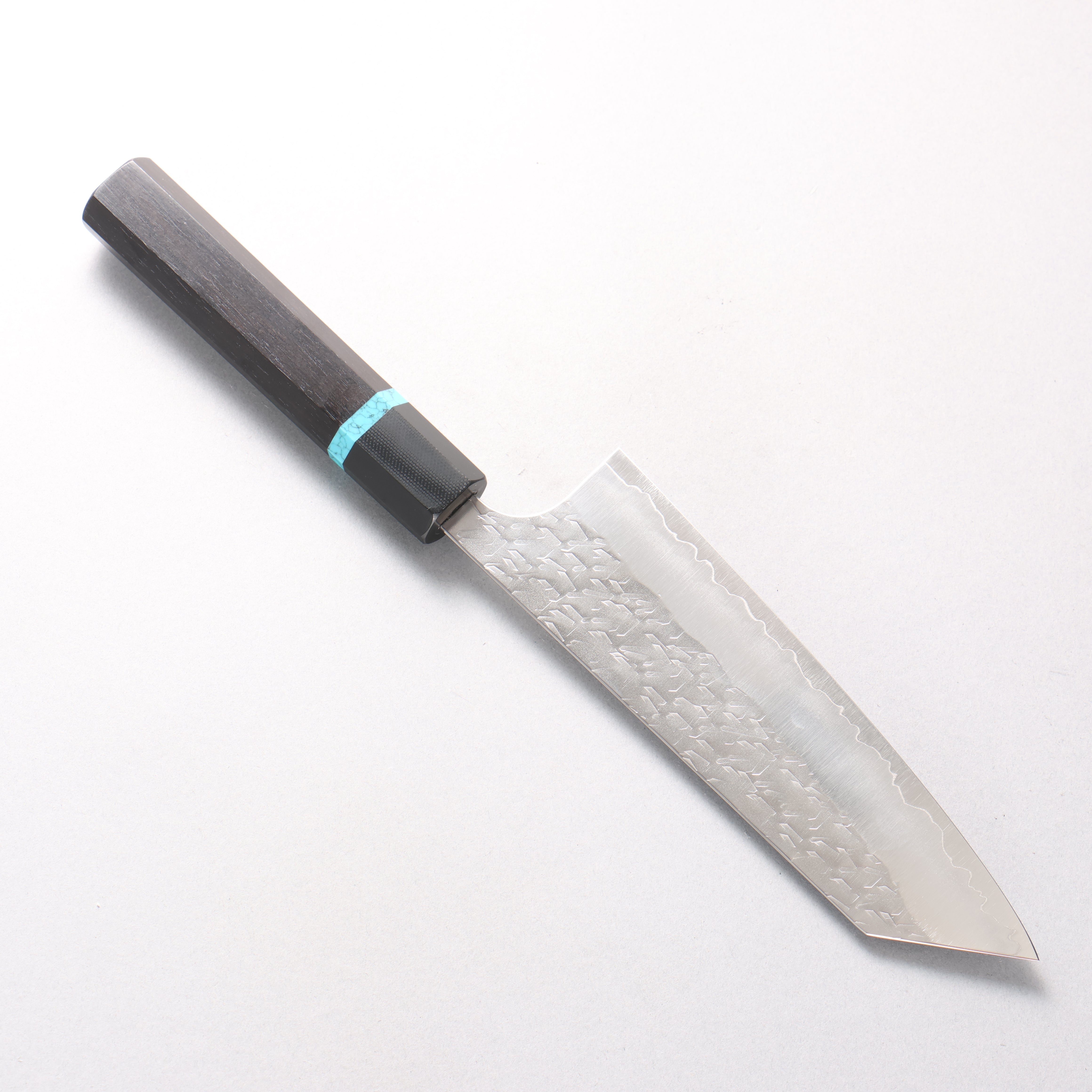 Yoshimi Kato Hyo SG2 Hammered Bunka 170mm African Rosewood with Blue Turquoise Ring (ferrule: G10) Handle