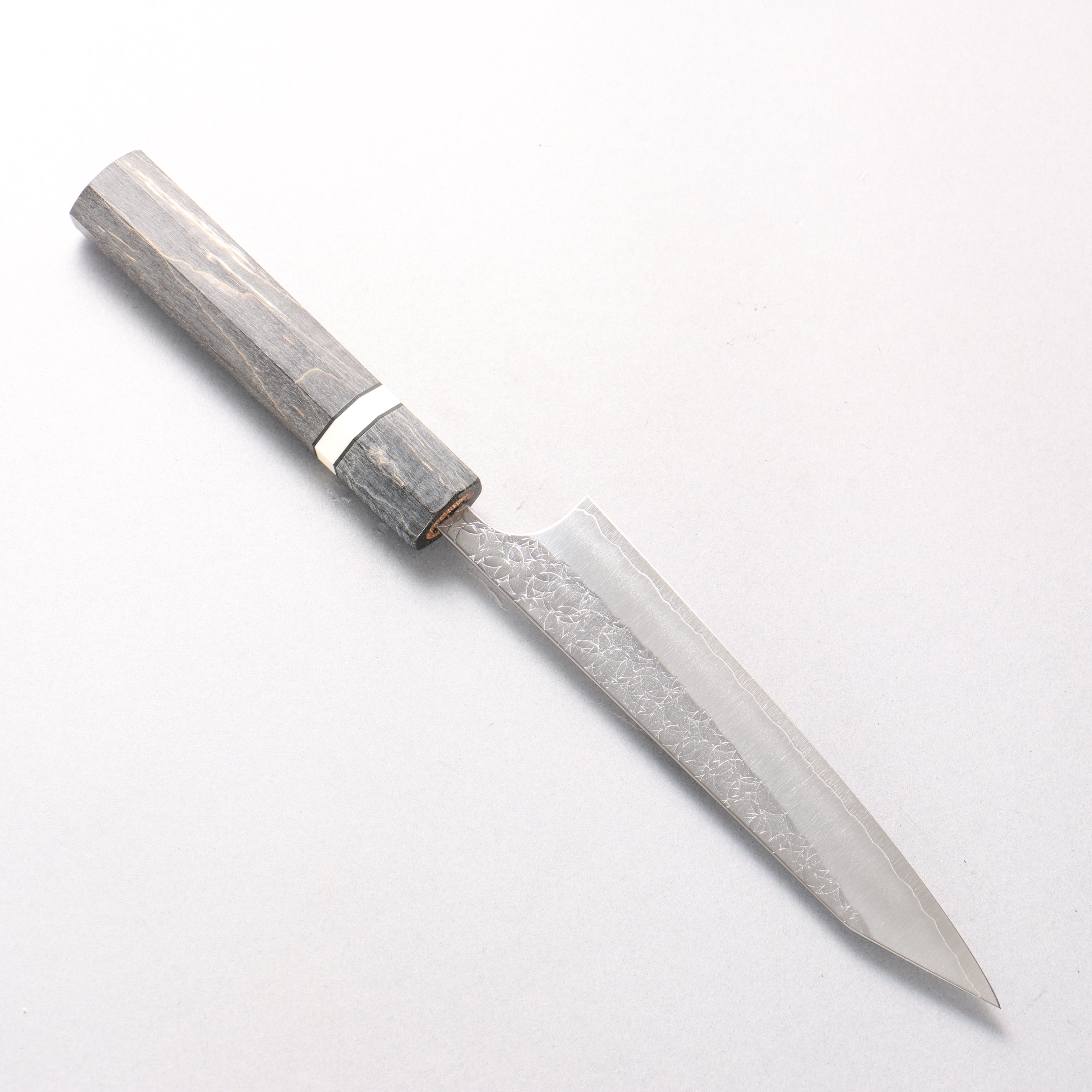 Yoshimi Kato Minamo SG2 Hammered Kiritsuke Petty-Utility 150mm Gray Stabilized Wood (White Ring) Handle