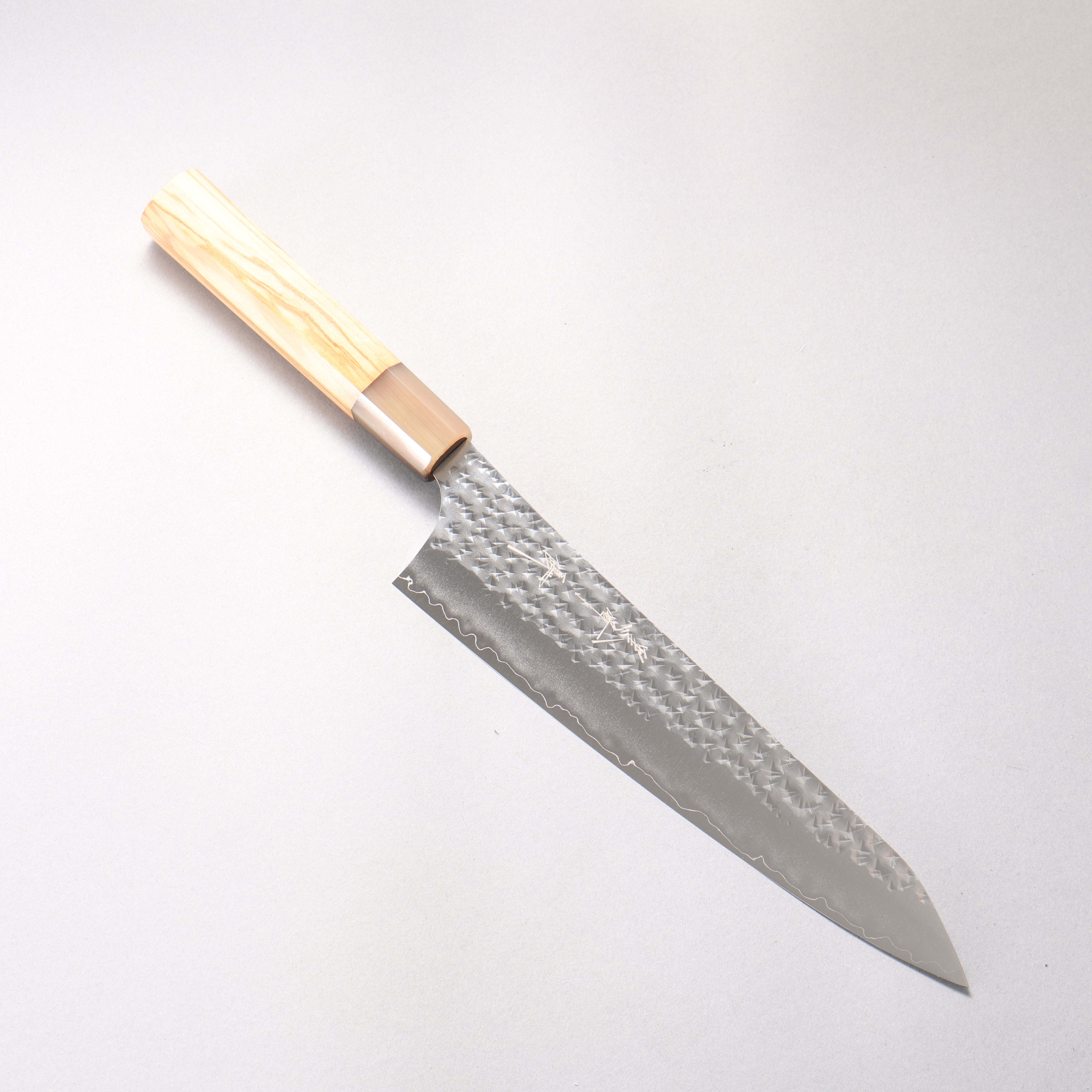 Yu Kurosaki Senko Ei SG2 Hammered Gyuto 210mm Olive tree (ferrule: Water Buffalo Horn) Handle