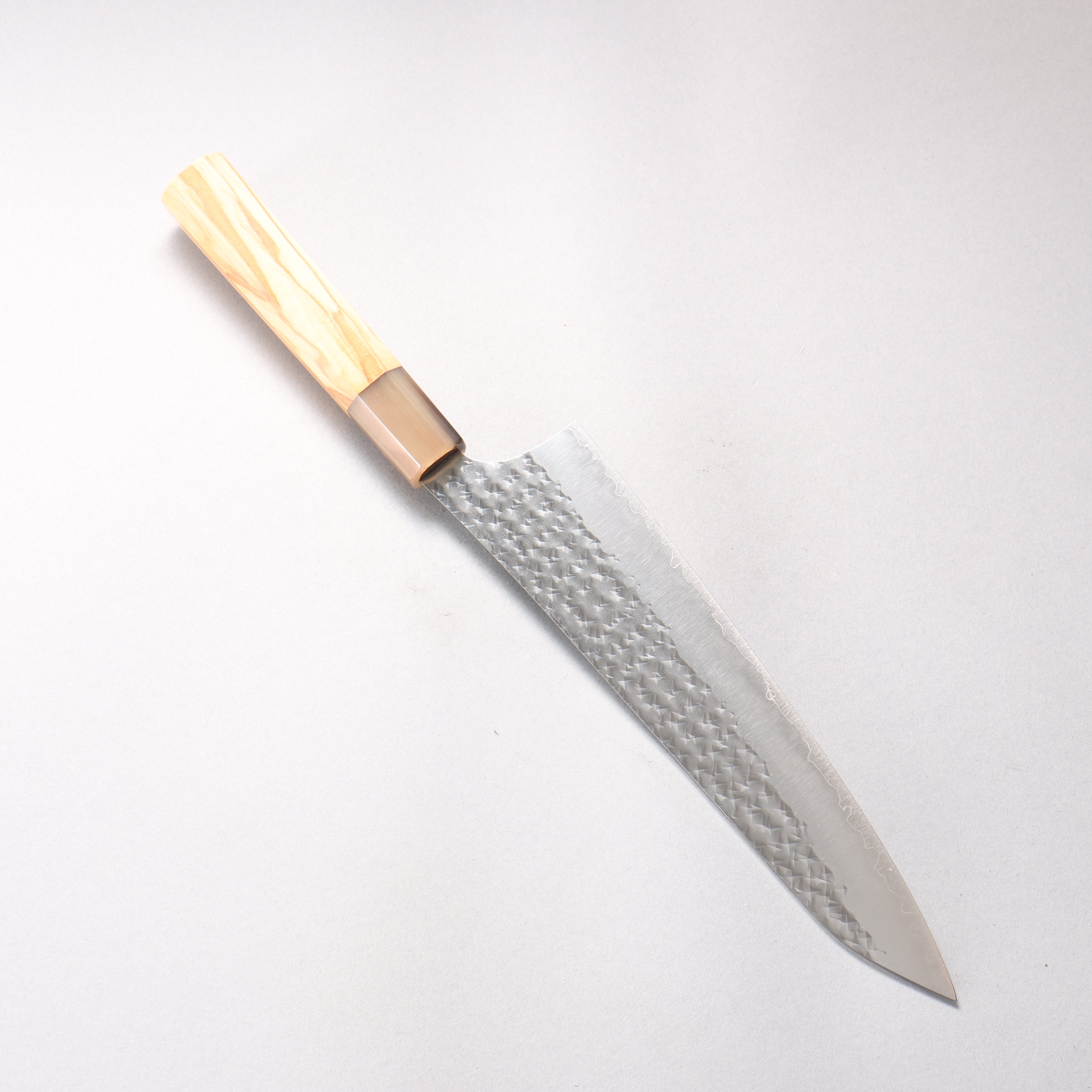 Yu Kurosaki Senko Ei SG2 Hammered Gyuto 210mm Olive tree (ferrule: Water Buffalo Horn) Handle