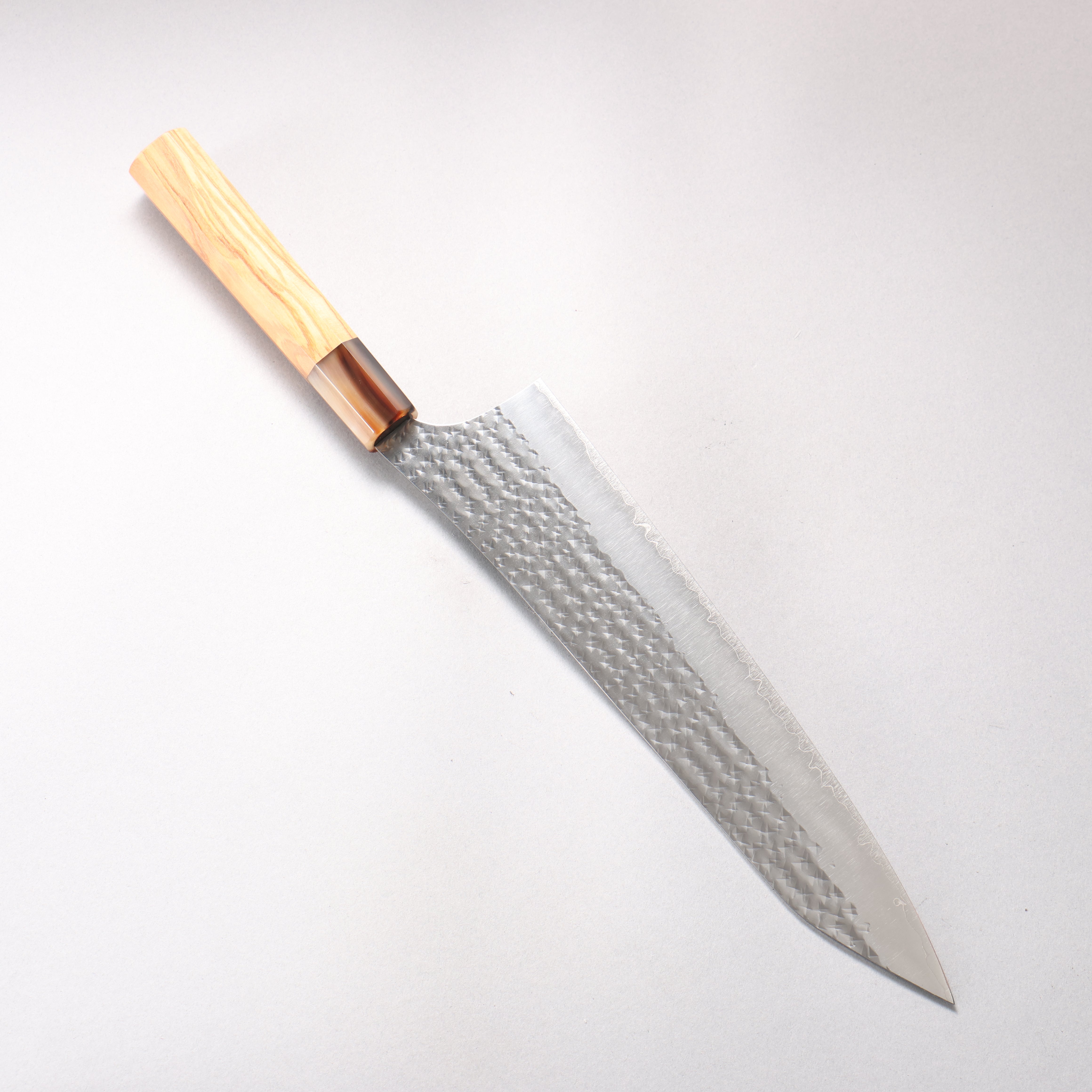 Yu Kurosaki Senko Ei SG2 Hammered Gyuto 240mm Olive tree (ferrule: Water Buffalo Horn) Handle