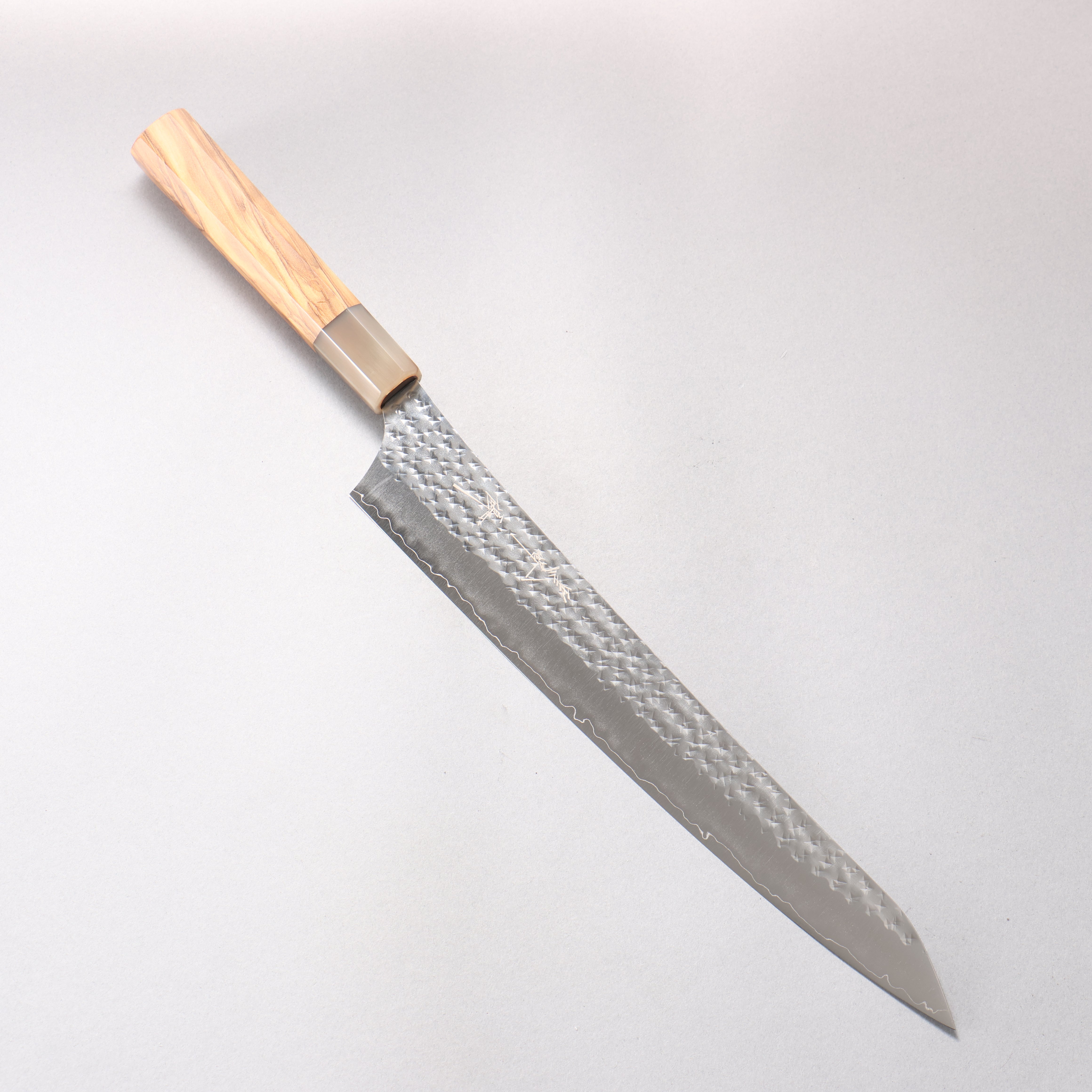 Yu Kurosaki Senko Ei SG2 Hammered Sujihiki 270mm Olive tree (ferrule: Water Buffalo Horn) Handle