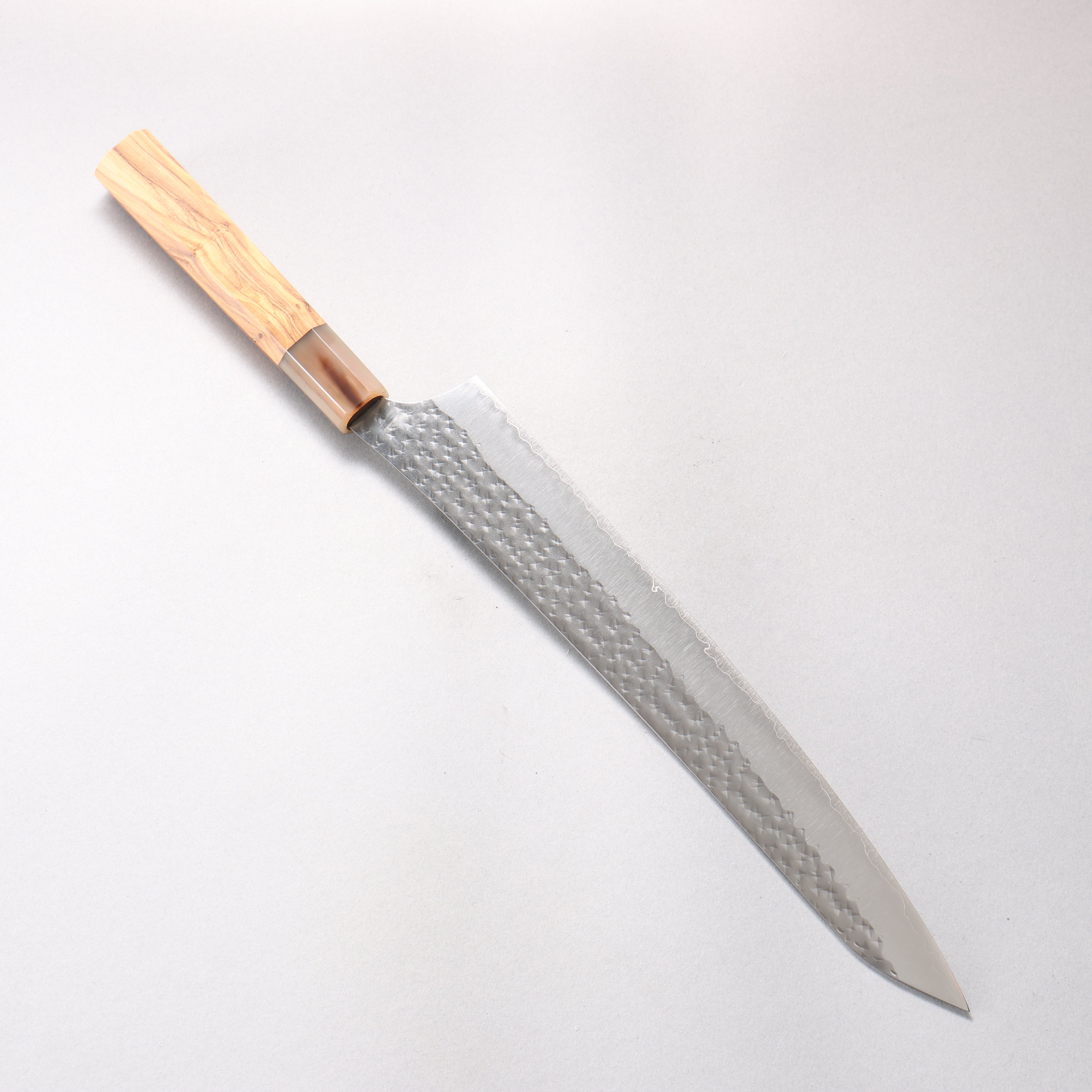 Yu Kurosaki Senko Ei SG2 Hammered Sujihiki 270mm Olive tree (ferrule: Water Buffalo Horn) Handle
