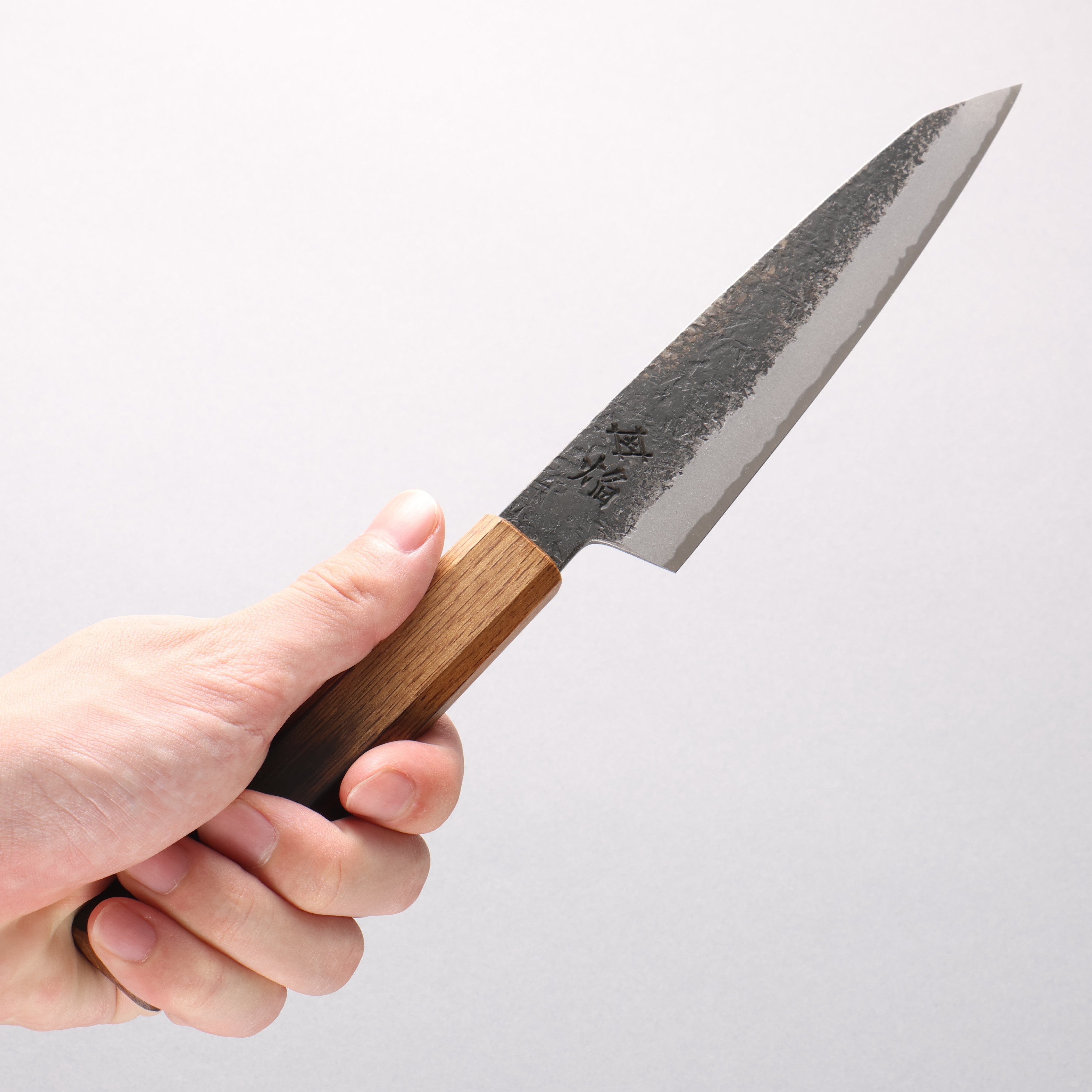 Sakai Takayuki Homura Guren Blue Steel No.2 Kurouchi Hammered Kiritsuke Petty-Utility 150mm Burnt Oak Handle - Seisuke Knife