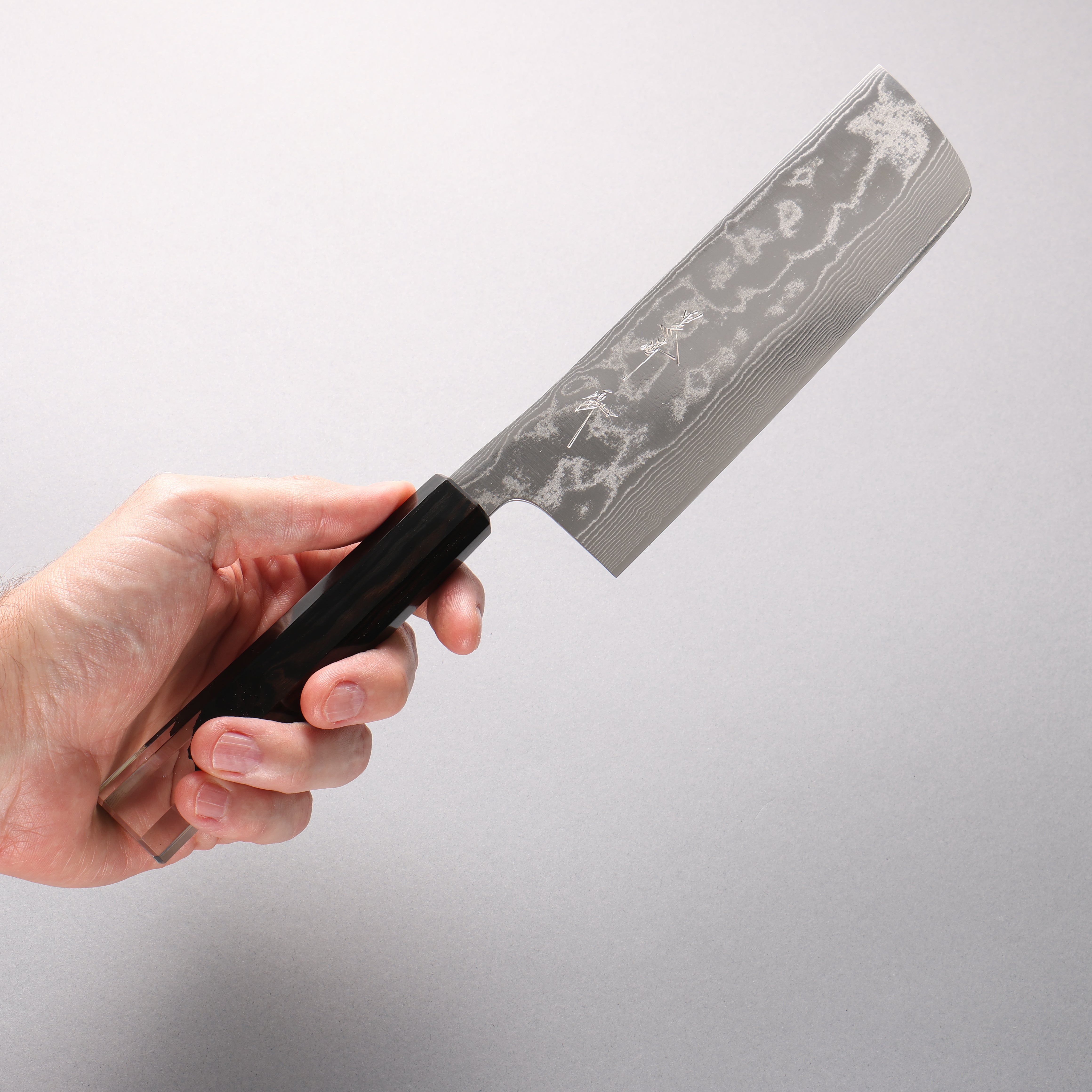 Yu Kurosaki Suiun SG2 Damascus Nakiri 165mm Ebony and Clear Resin Handle