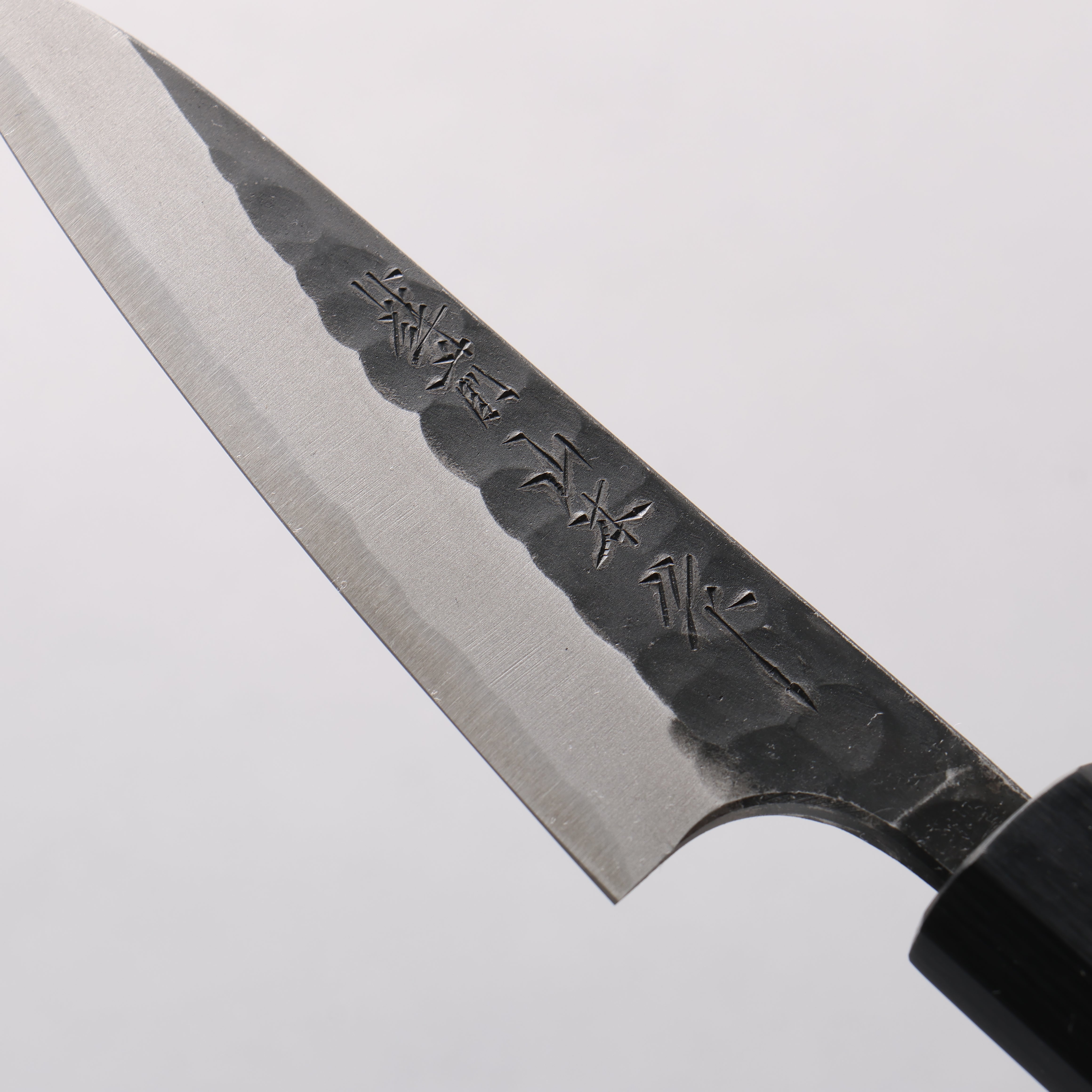Nao Yamamoto Blue Super Kurouchi Hammered(Maru) Petty-Utility 100mm Maple Stabilized Handle
