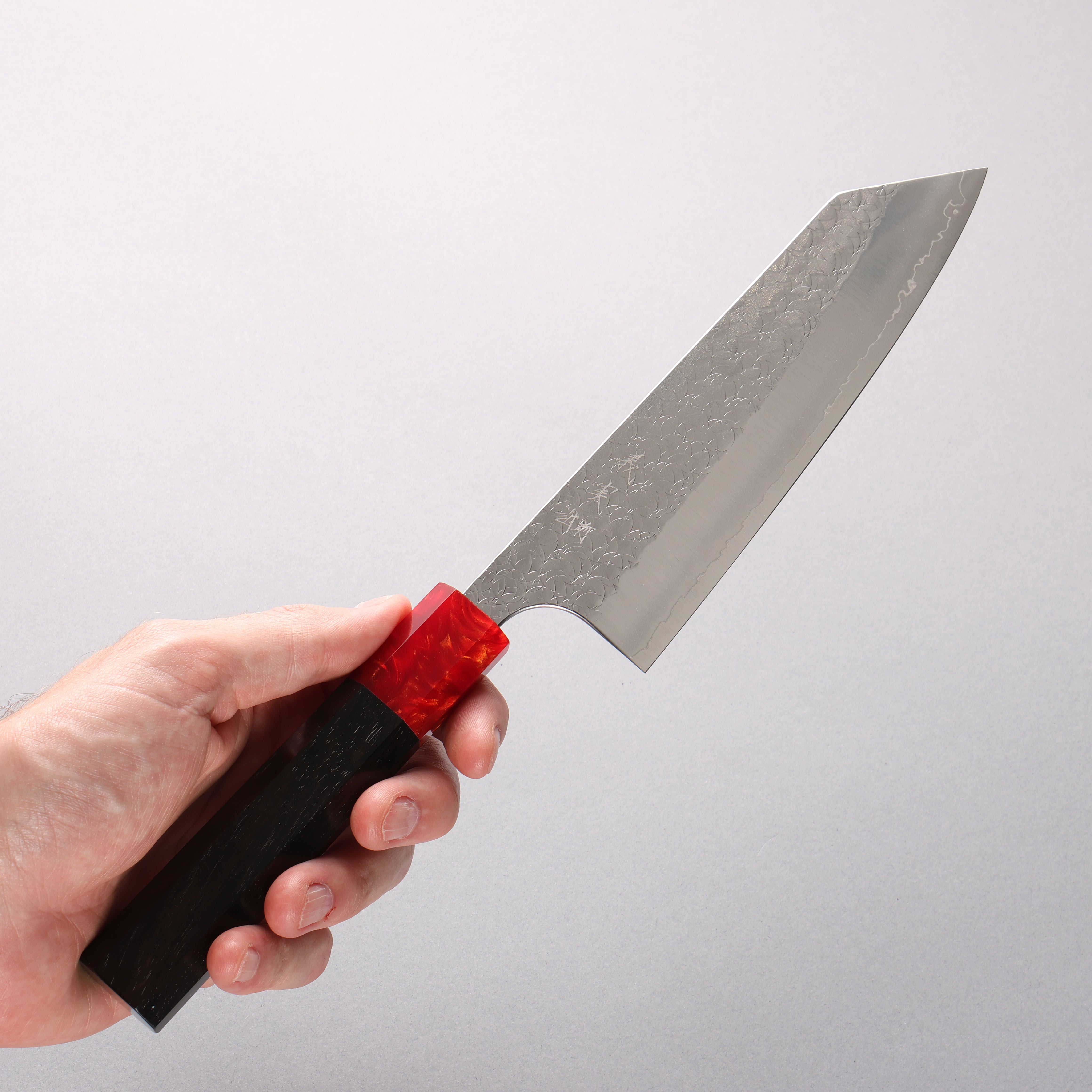 Yoshimi Kato Minamo SG2 Hammered Bunka 170mm Ebony (ferrule: Red Resin) Handle