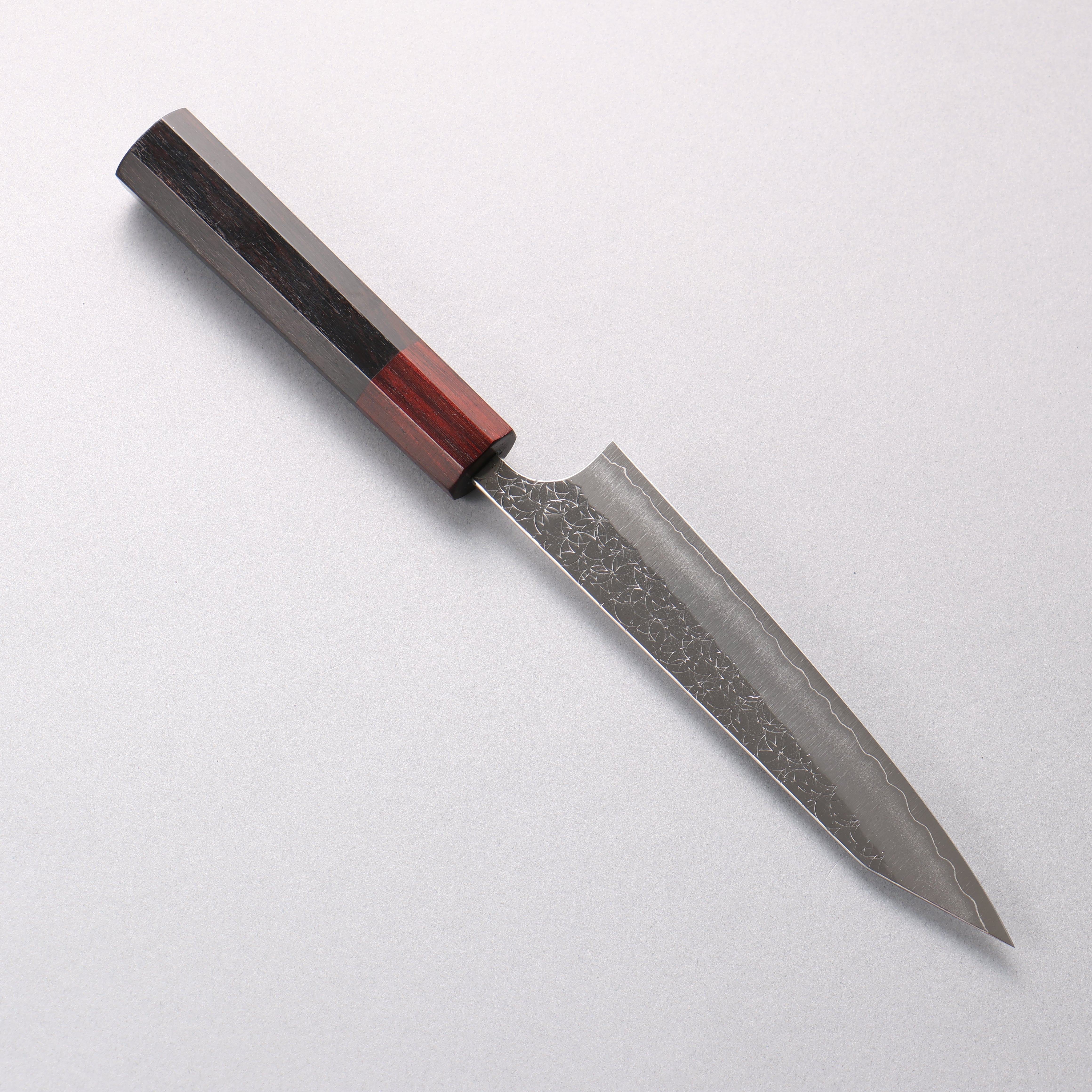 Yoshimi Kato Minamo SG2 Hammered Kiritsuke Petty-Utility 150mm Ebony (ferrule: Sandalwood) Handle