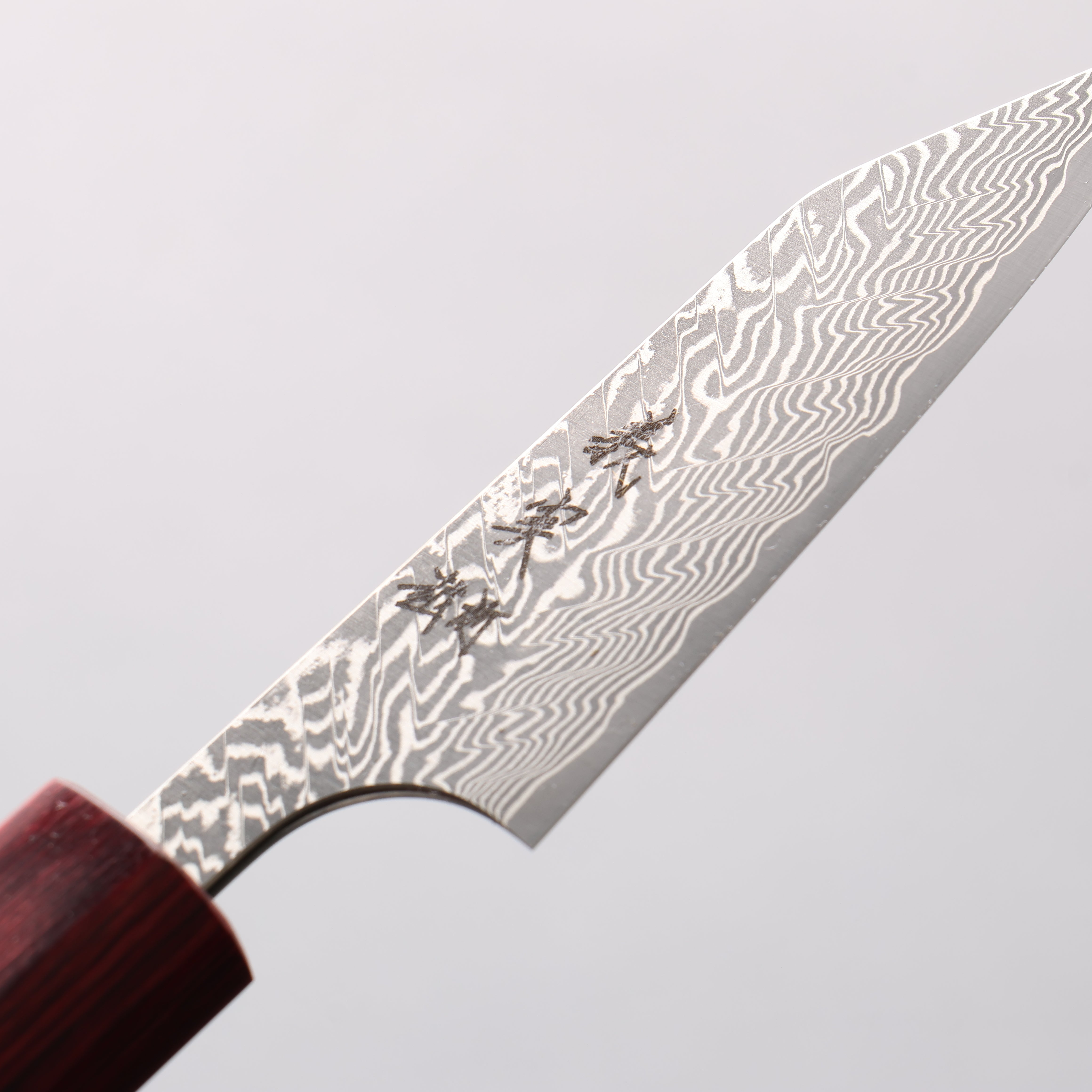 Yoshimi Kato SG2 Black Damascus Kiritsuke Petty-Utility 80mm Honduras (ferrule: Red Pakka wood) Handle
