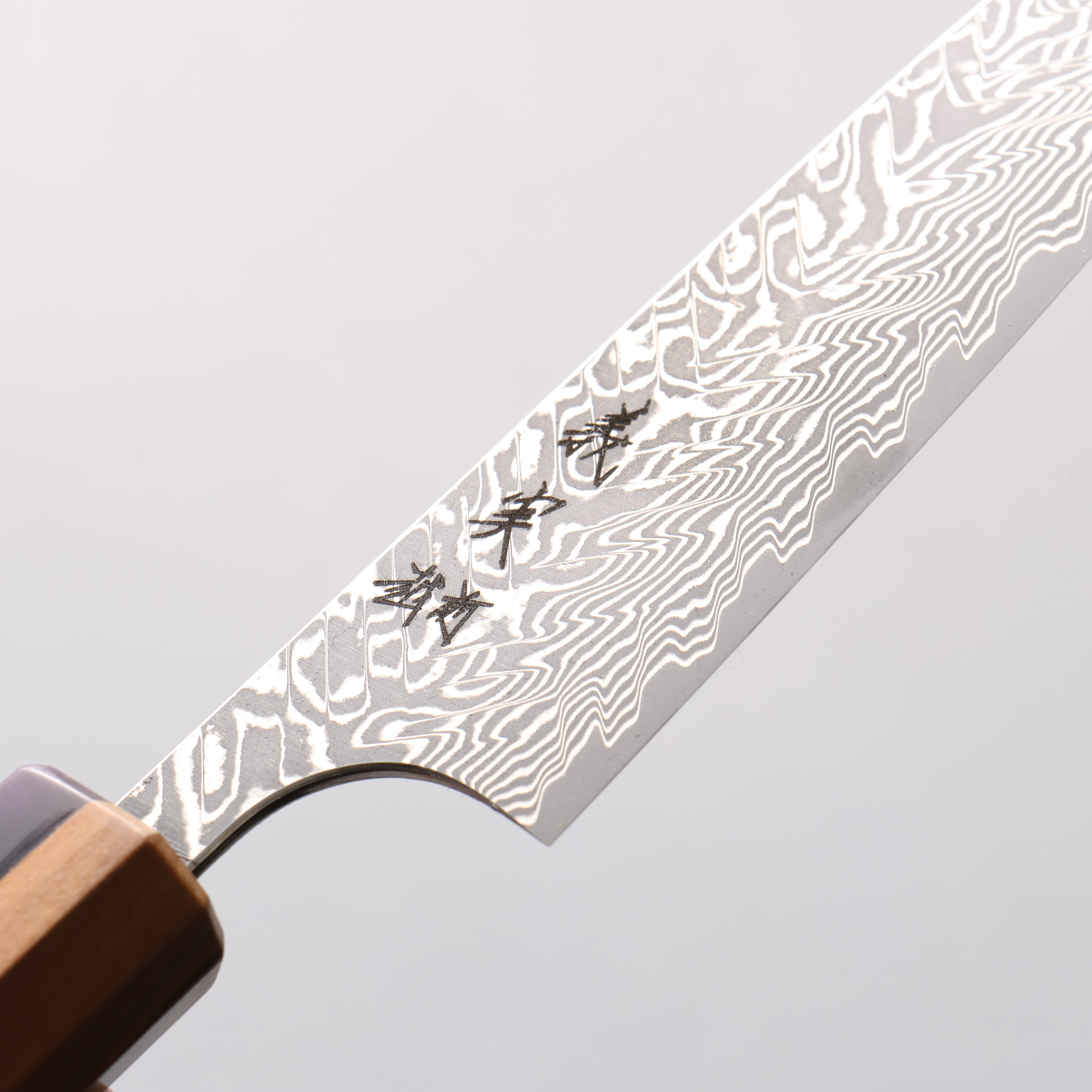 Yoshimi Kato SG2 Black Damascus Petty-Utility 120mm Olive Tree and Purple Resin Handle