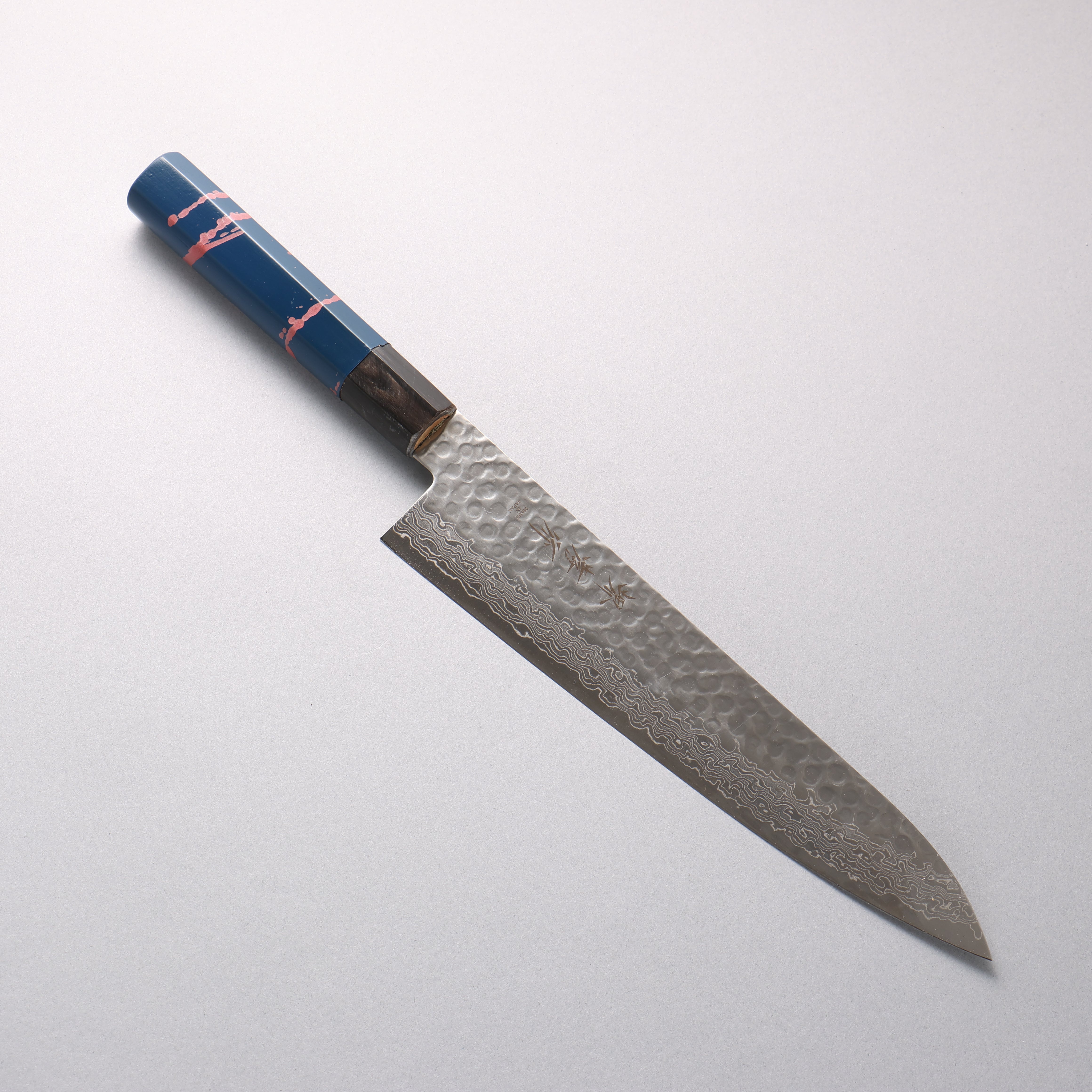 Sakai Takayuki VG10 33 Layer Damascus Gyuto 240mm Blue Lacquered Handle with Sheath