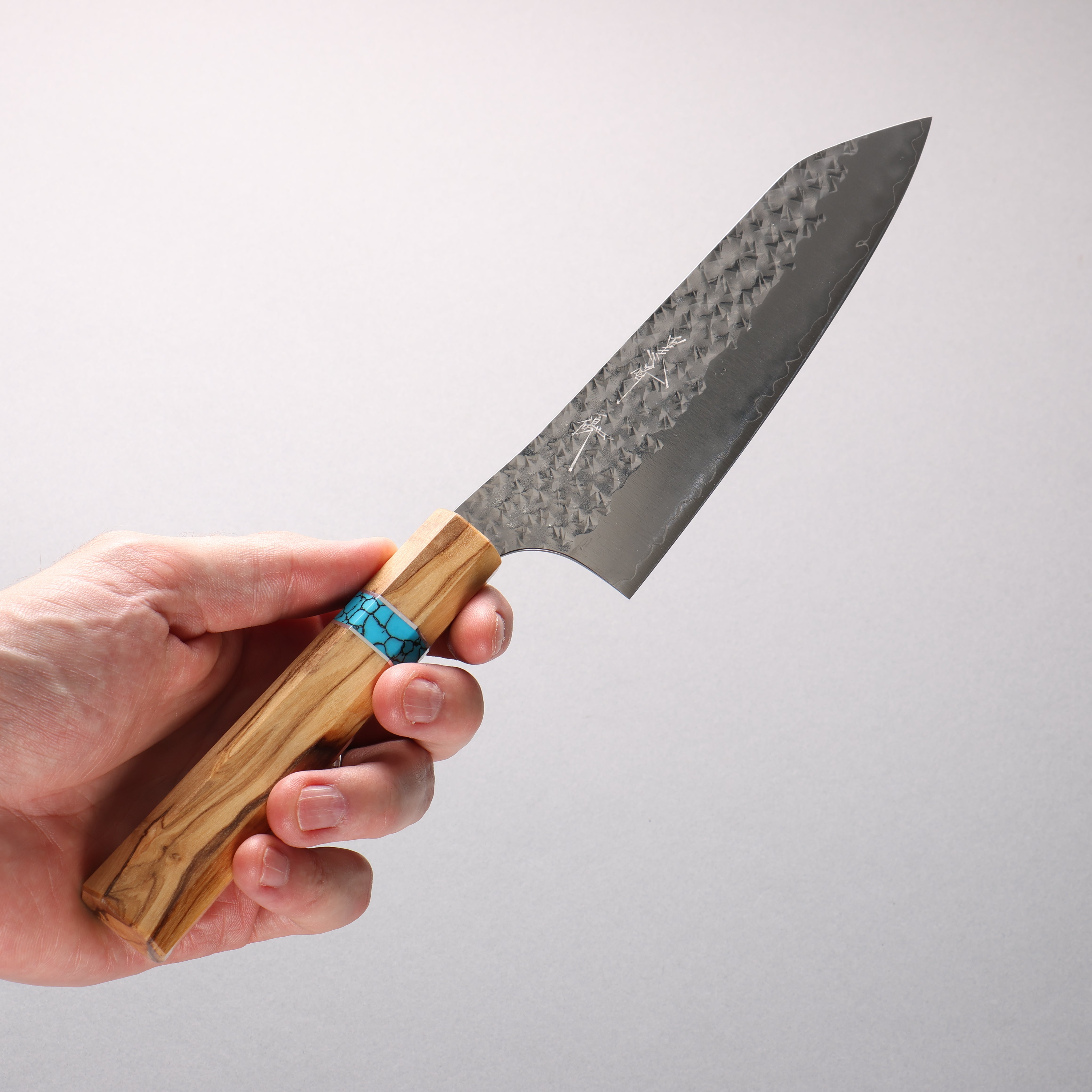 Yu Kurosaki Senko Ei SG2 Hammered Bunka 170mm Olive Tree(Turquoise Ring) Handle - Seisuke Knife