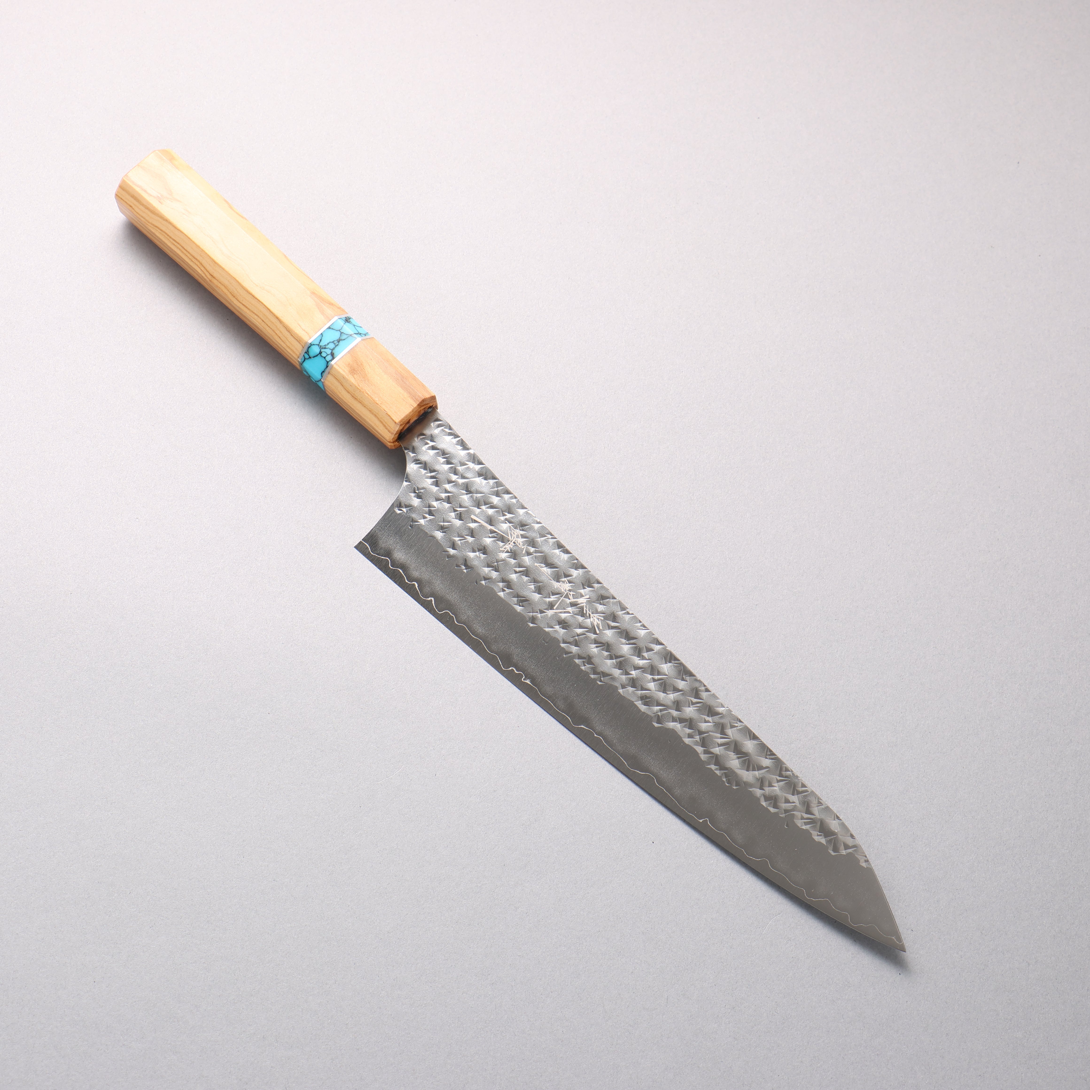Yu Kurosaki Senko Ei SG2 Hammered Gyuto 210mm Olive Tree(Turquoise Ring) Handle - Seisuke Knife