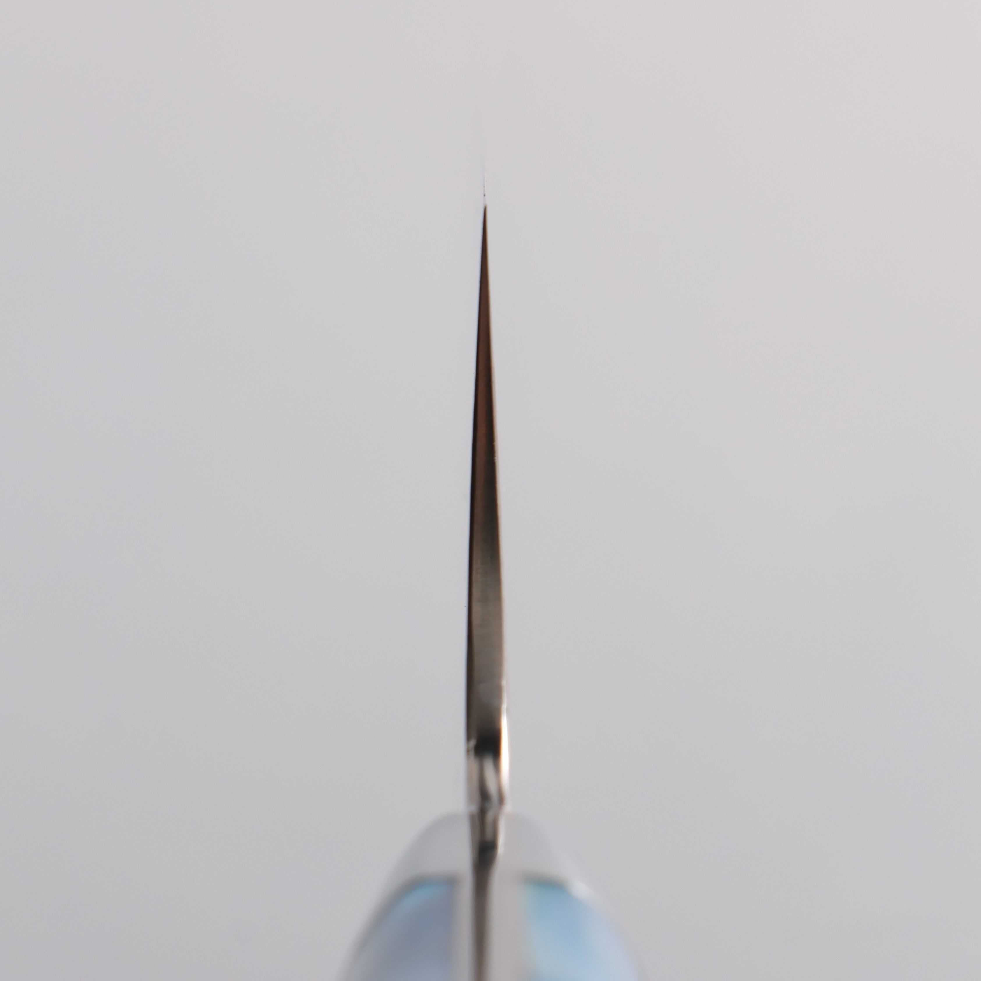 Takeshi Saji VG10w Colored Damascus Migaki Finished Gyuto 210mm Blue and White Acrylic Handle