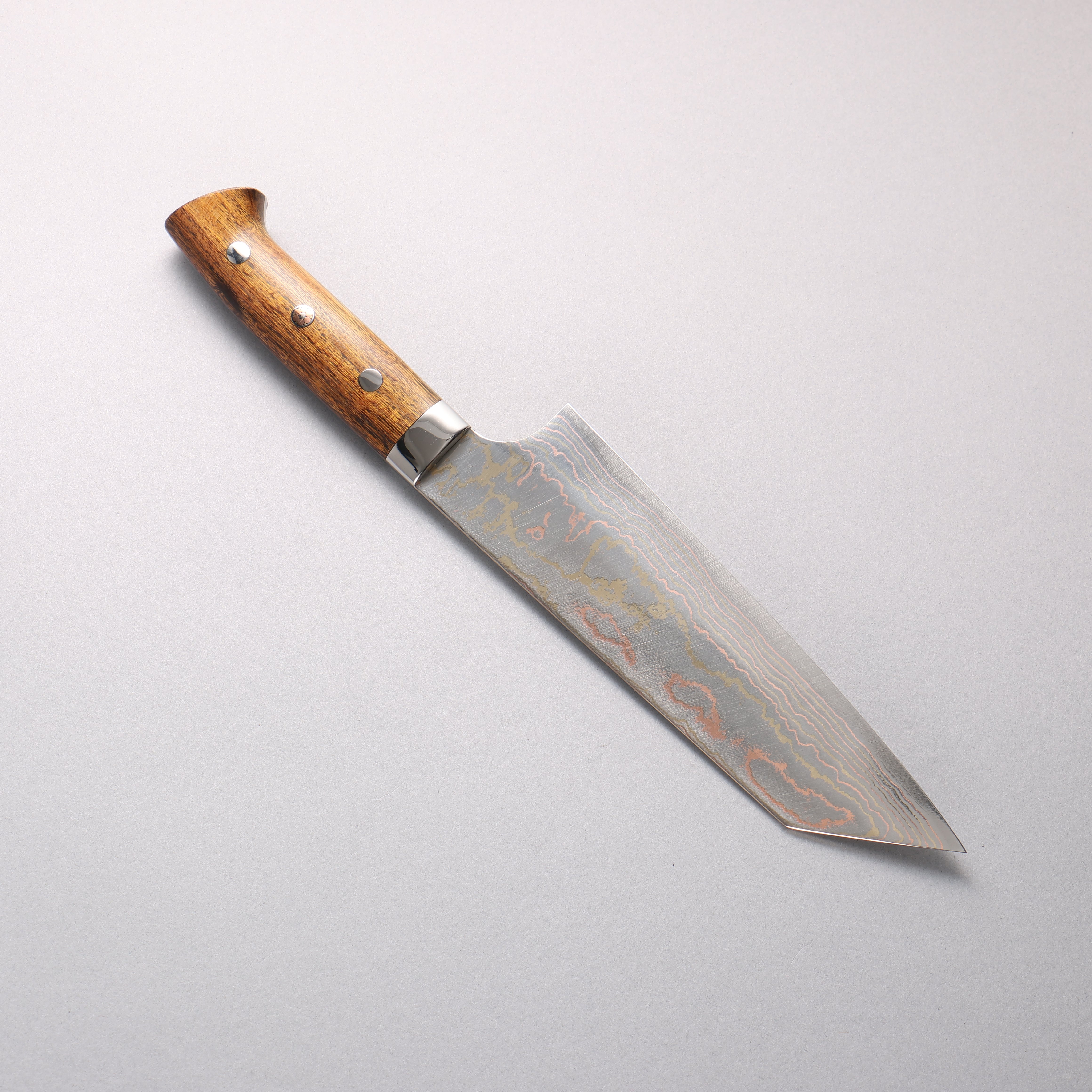 Takeshi Saji Blue Steel No.2 Colored Damascus Bunka 180mm Ironwood Handle - Seisuke Knife