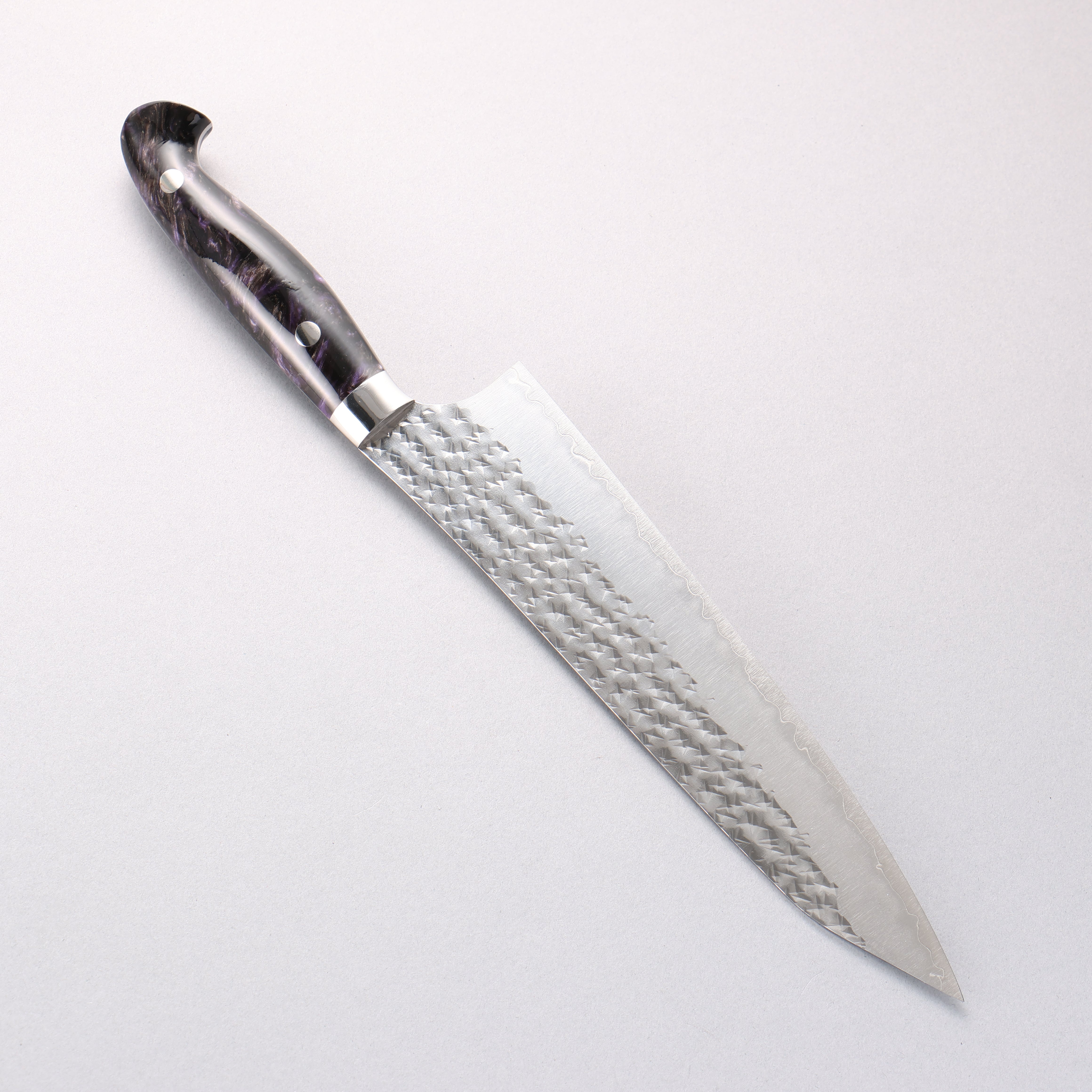 Yu Kurosaki Senko Ei SG2 Hammered Gyuto 210mm Black Purple Acrylic Handle