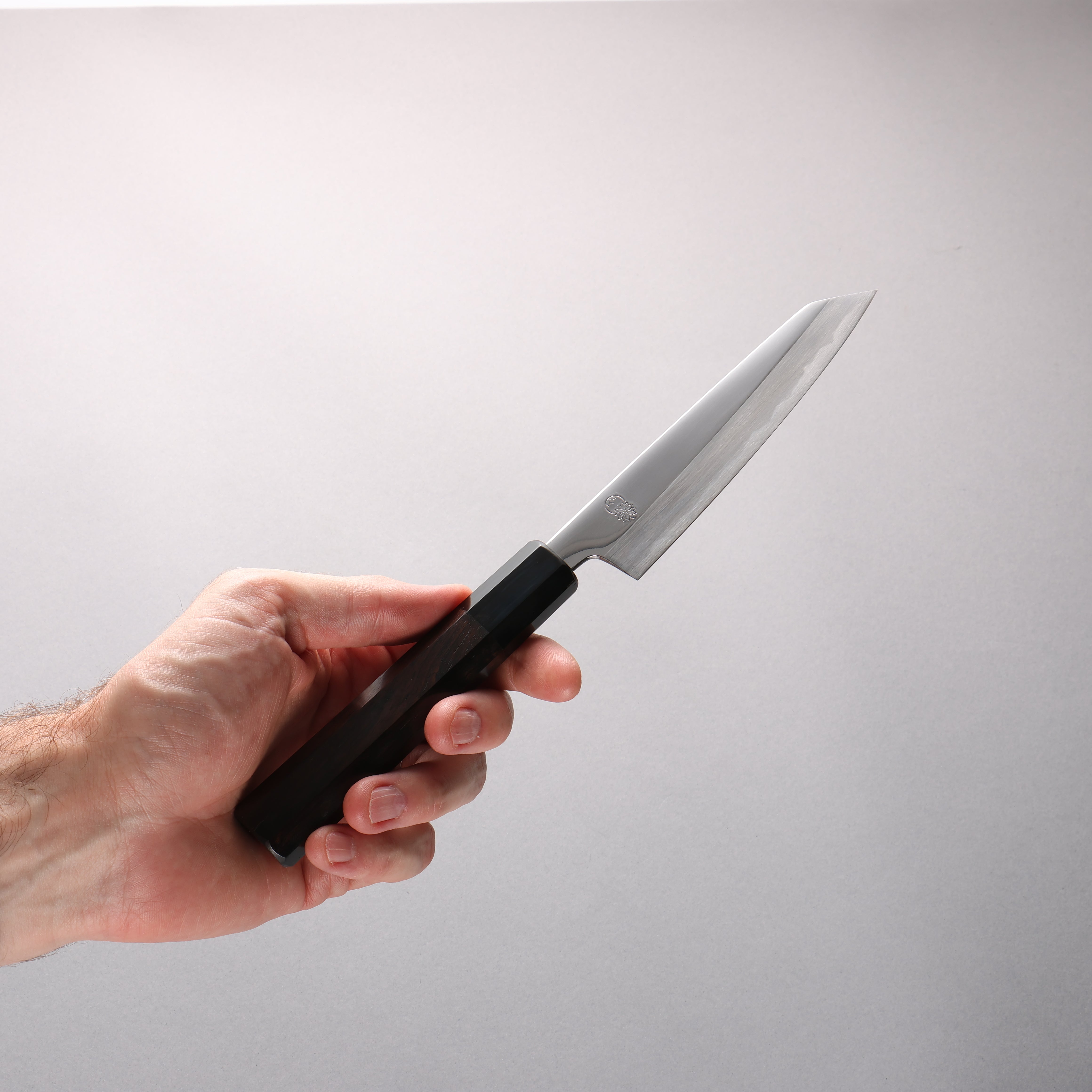 Choyo Blue Steel No.1 Migaki Kiritsuke Petty-Utility 135mm Ebony Wood & Black Water Buffalo Horn Handle - Seisuke Knife