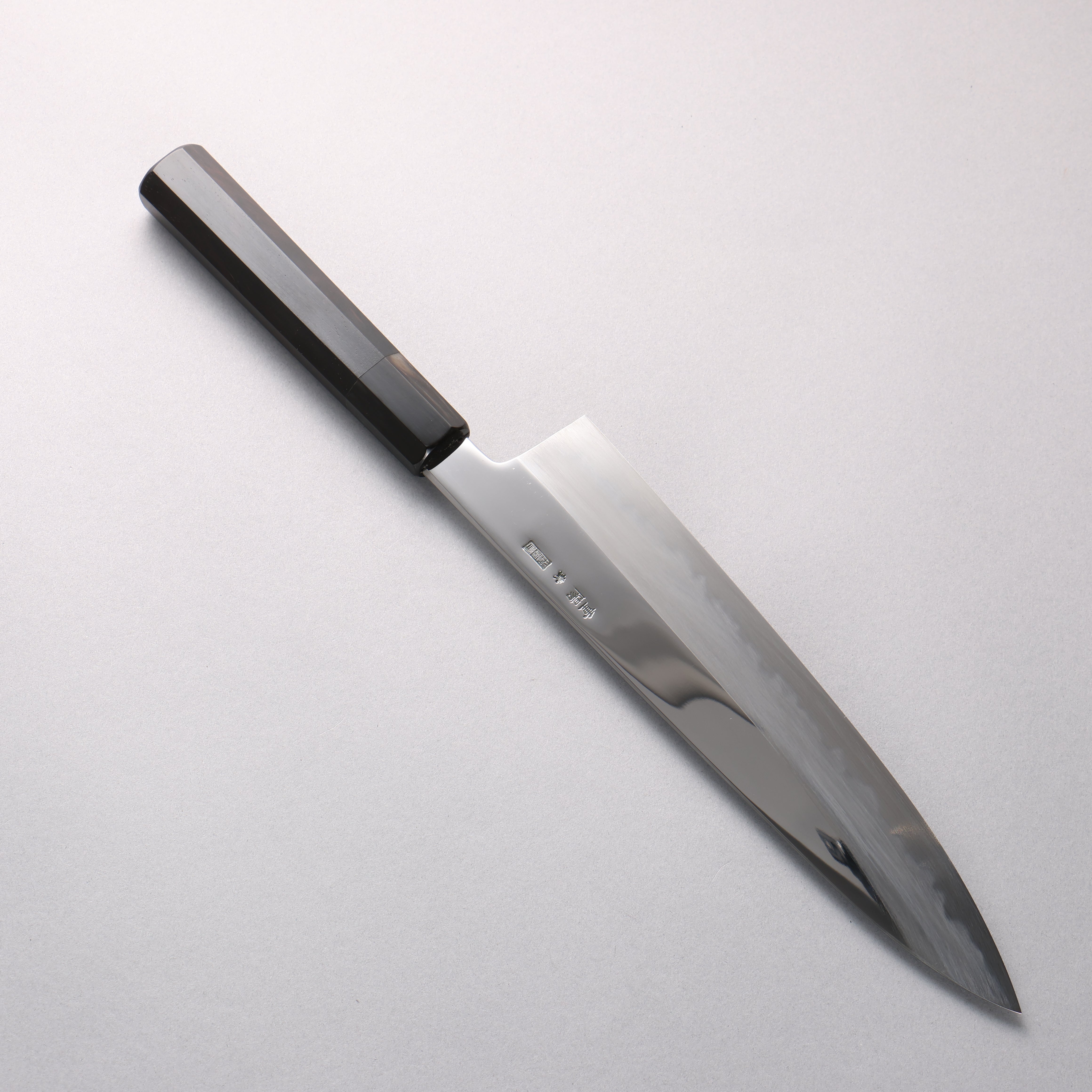 Choyo Blue Steel No.1 Migaki Gyuto 240mm Ebony Wood & Black Water Buffalo Horn Handle - Seisuke Knife