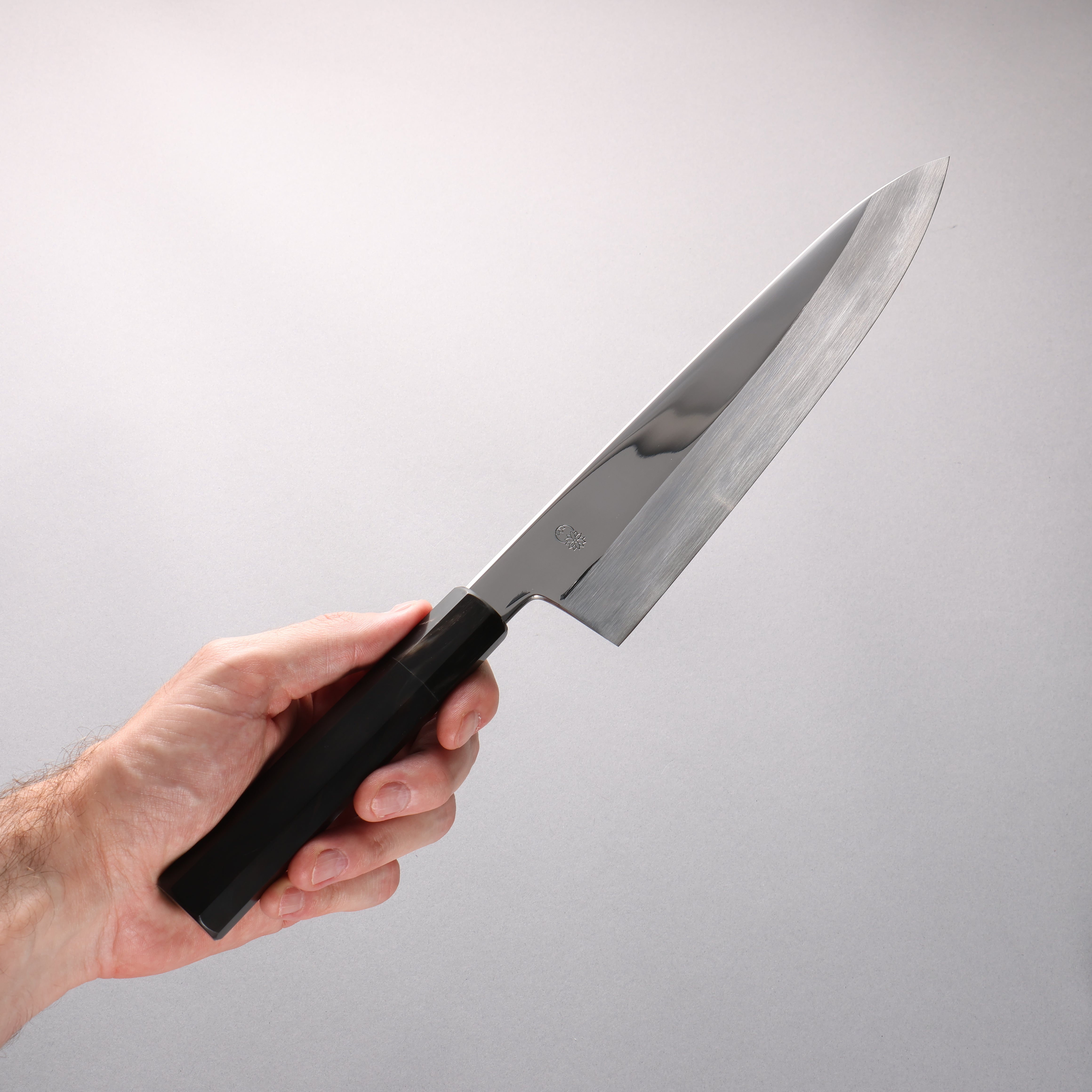 Choyo Blue Steel No.1 Migaki Gyuto 240mm Ebony Wood & Black Water Buffalo Horn Handle - Seisuke Knife