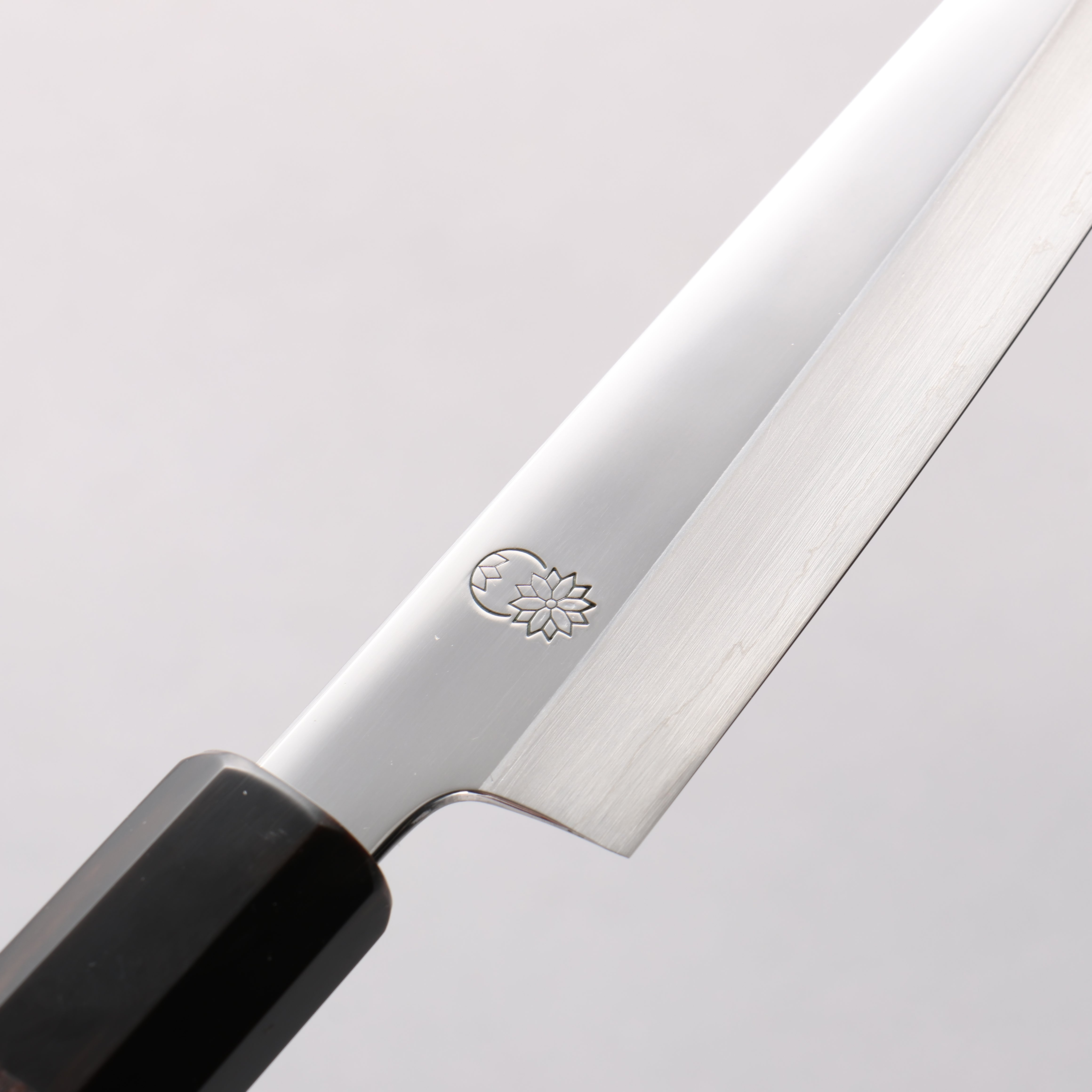 Choyo Silver Steel No.3 Migaki Petty-Utility 135mm Ebony Wood & Black Water Buffalo Horn Handle - Seisuke Knife