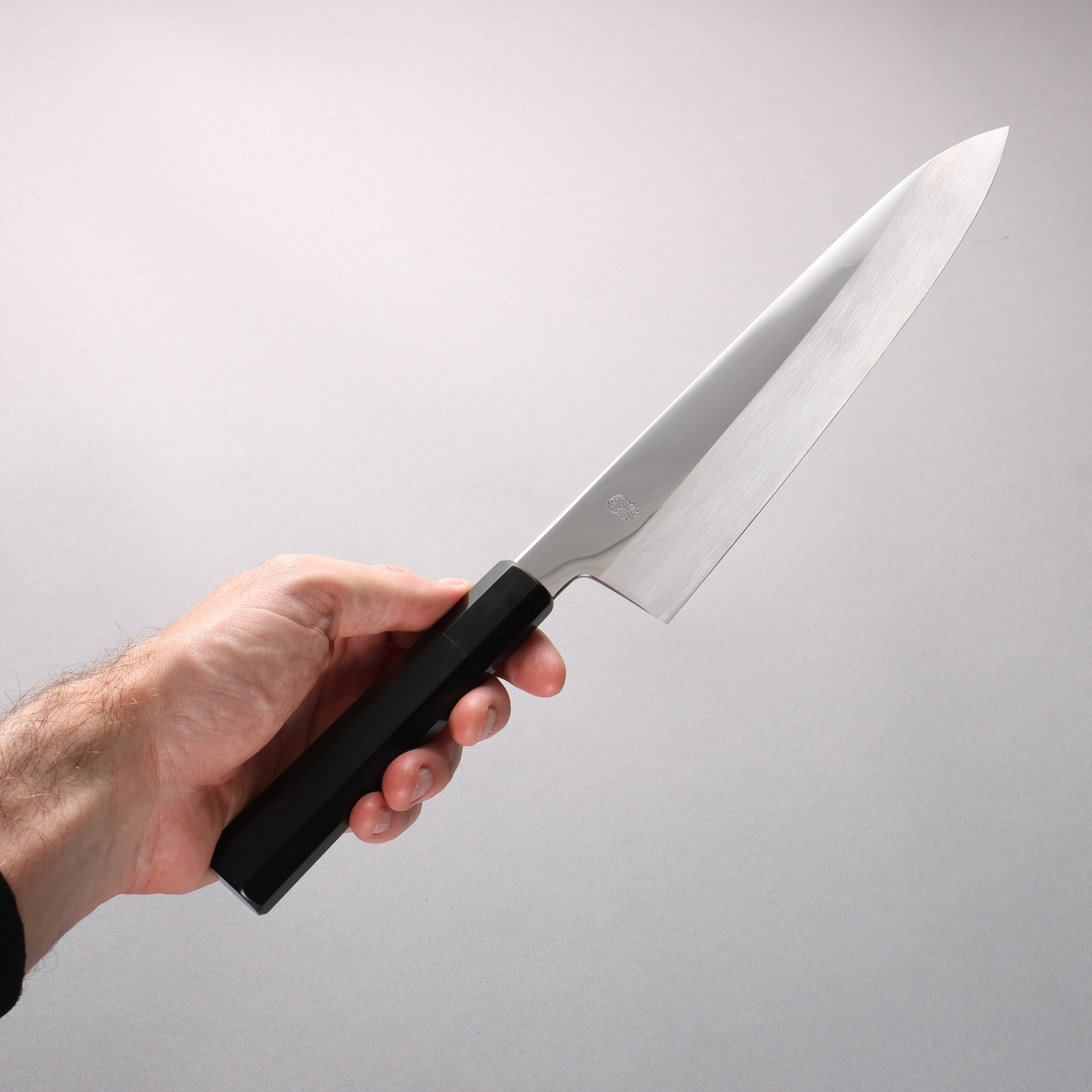 Choyo Silver Steel No.3 Migaki Gyuto 240mm Ebony Wood & Black Water Buffalo Horn Handle - Seisuke Knife