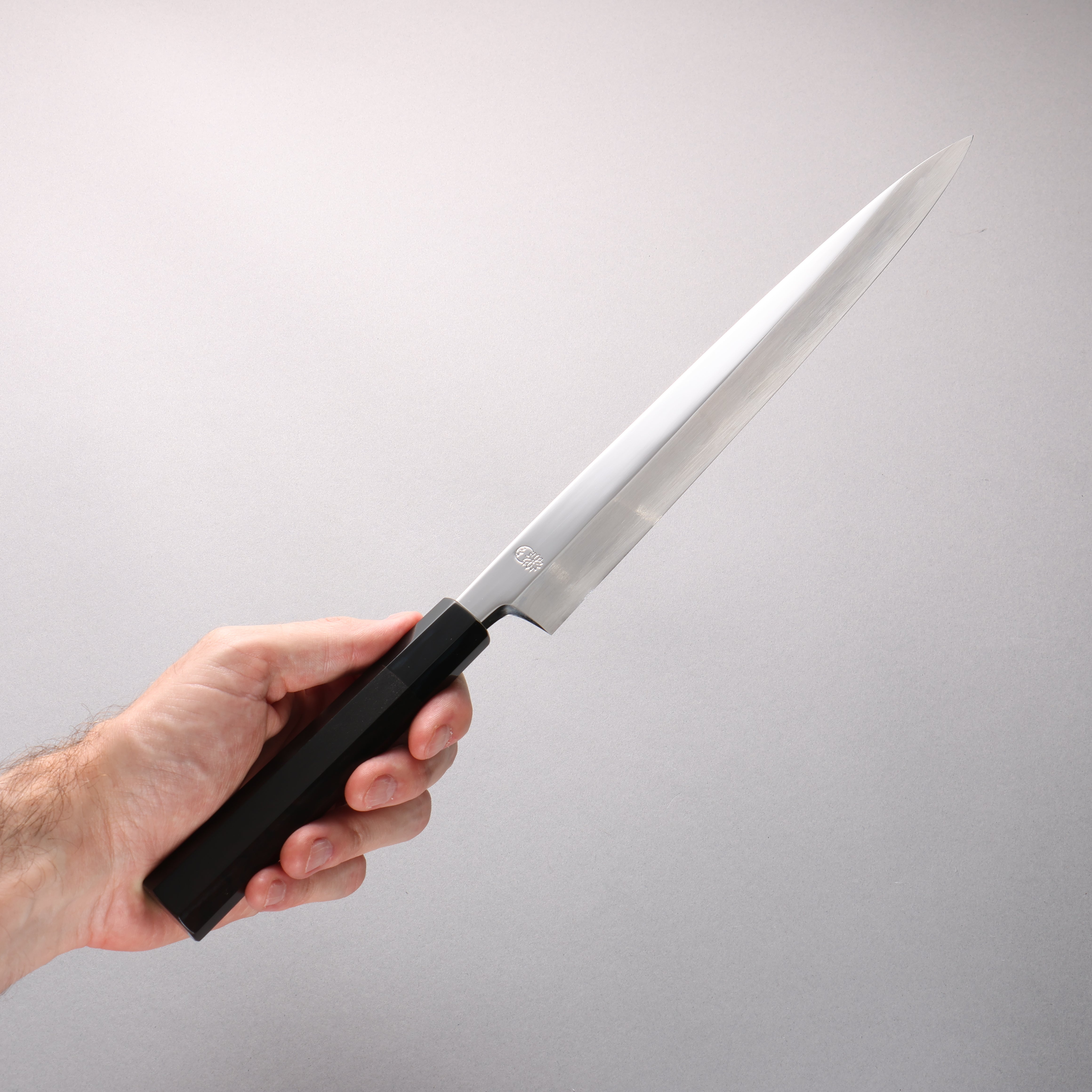 Choyo White Steel Migaki Yanagiba 270mm Ebony Wood & Black Water Buffalo Horn Handle - Seisuke Knife
