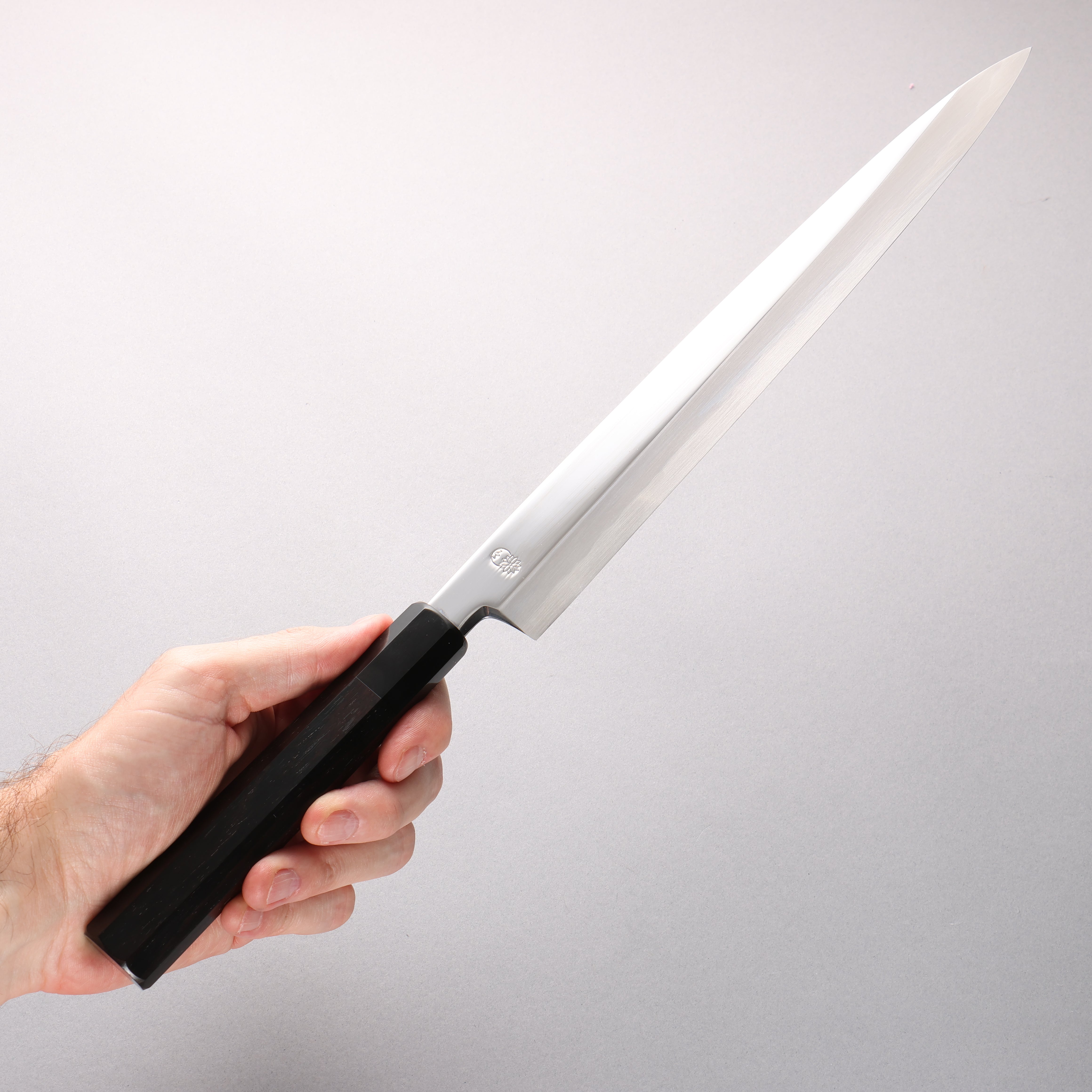 Choyo Blue Steel No.1 Migaki Yanagiba 300mm Ebony Wood & Black Water Buffalo Horn Handle - Seisuke Knife