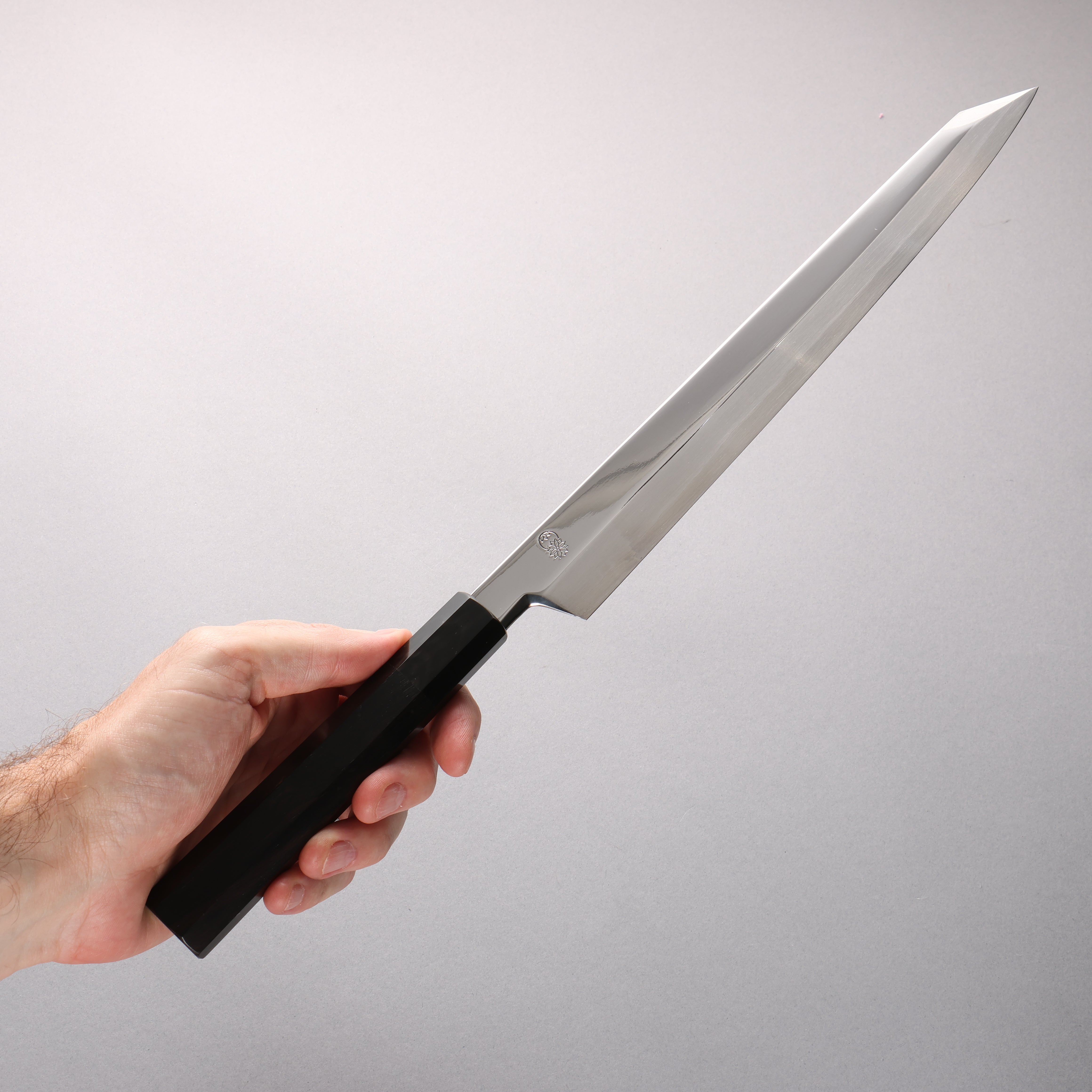 Choyo Silver Steel No.3 Migaki Kiritsuke Yanagiba 270mm Ebony Wood & Black Water Buffalo Horn Handle - Seisuke Knife