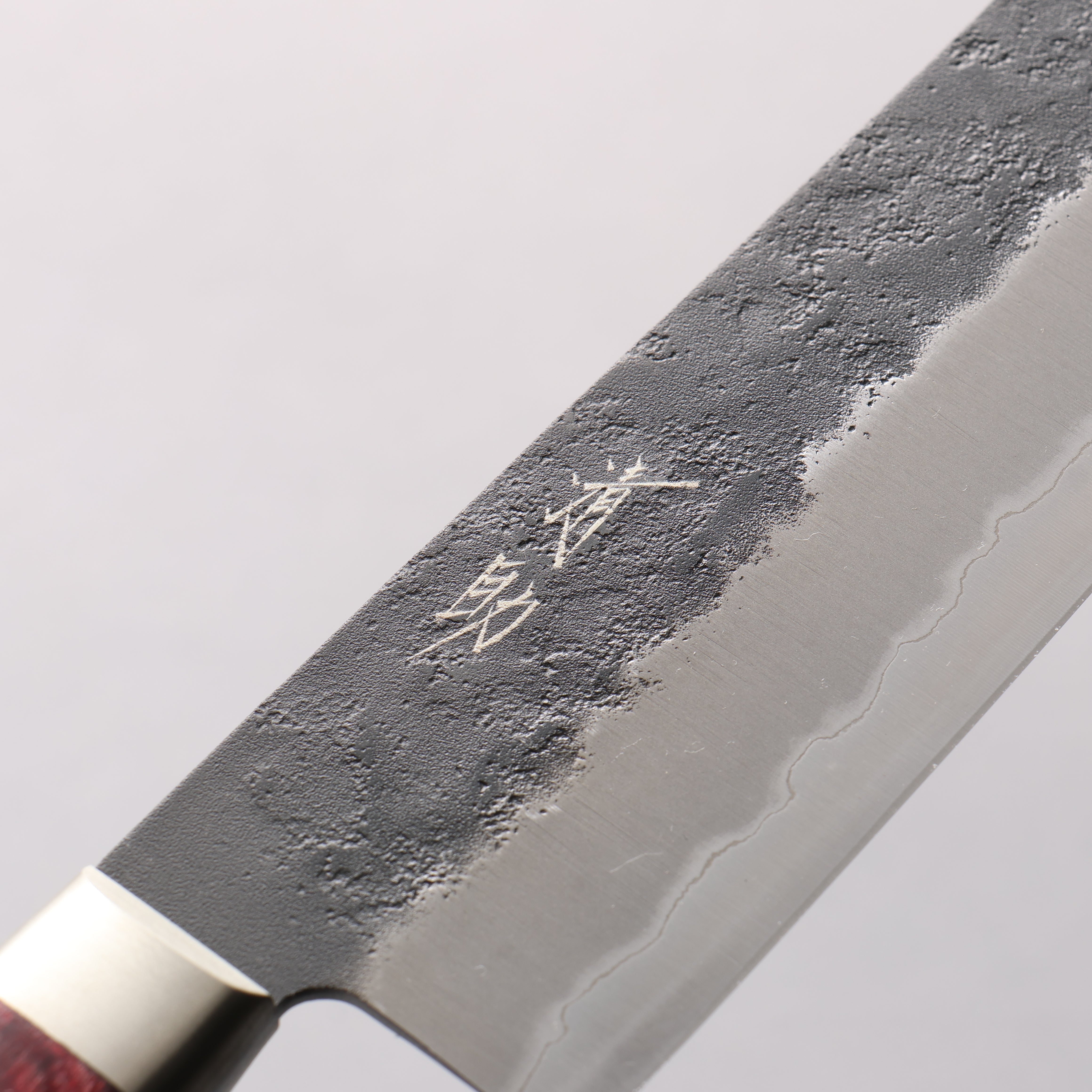 Seisuke Kuronashi Blue Super Nashiji Kurouchi Gyuto 210mm Red Pakka wood Handle - Seisuke Knife