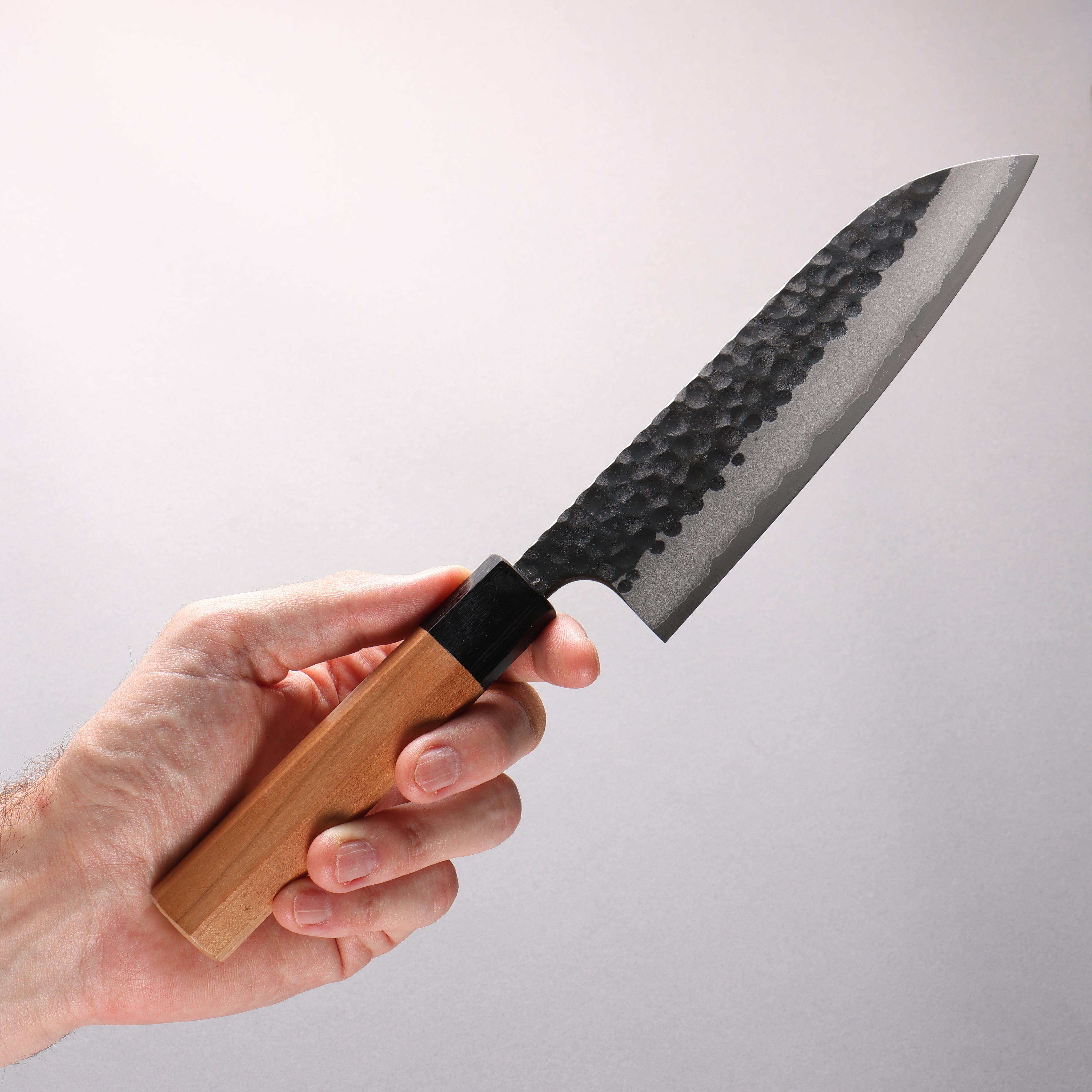 Masakage Koishi Blue Super Black Finished Santoku 165mm American Cherry Handle - Seisuke Knife