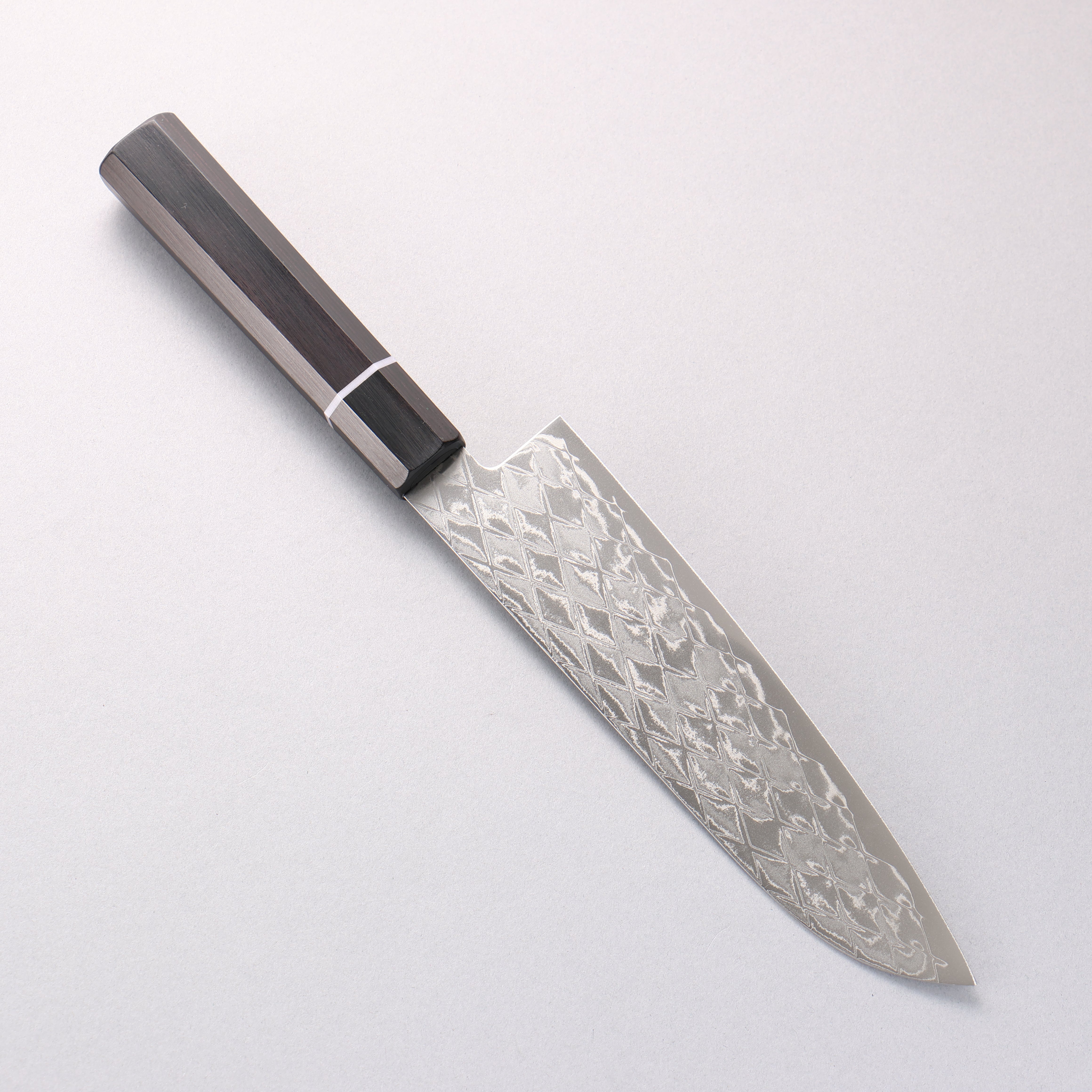 Seisuke AUS10 Mirror Crossed Santoku 180mm Black Pakkawood Handle - Seisuke Knife