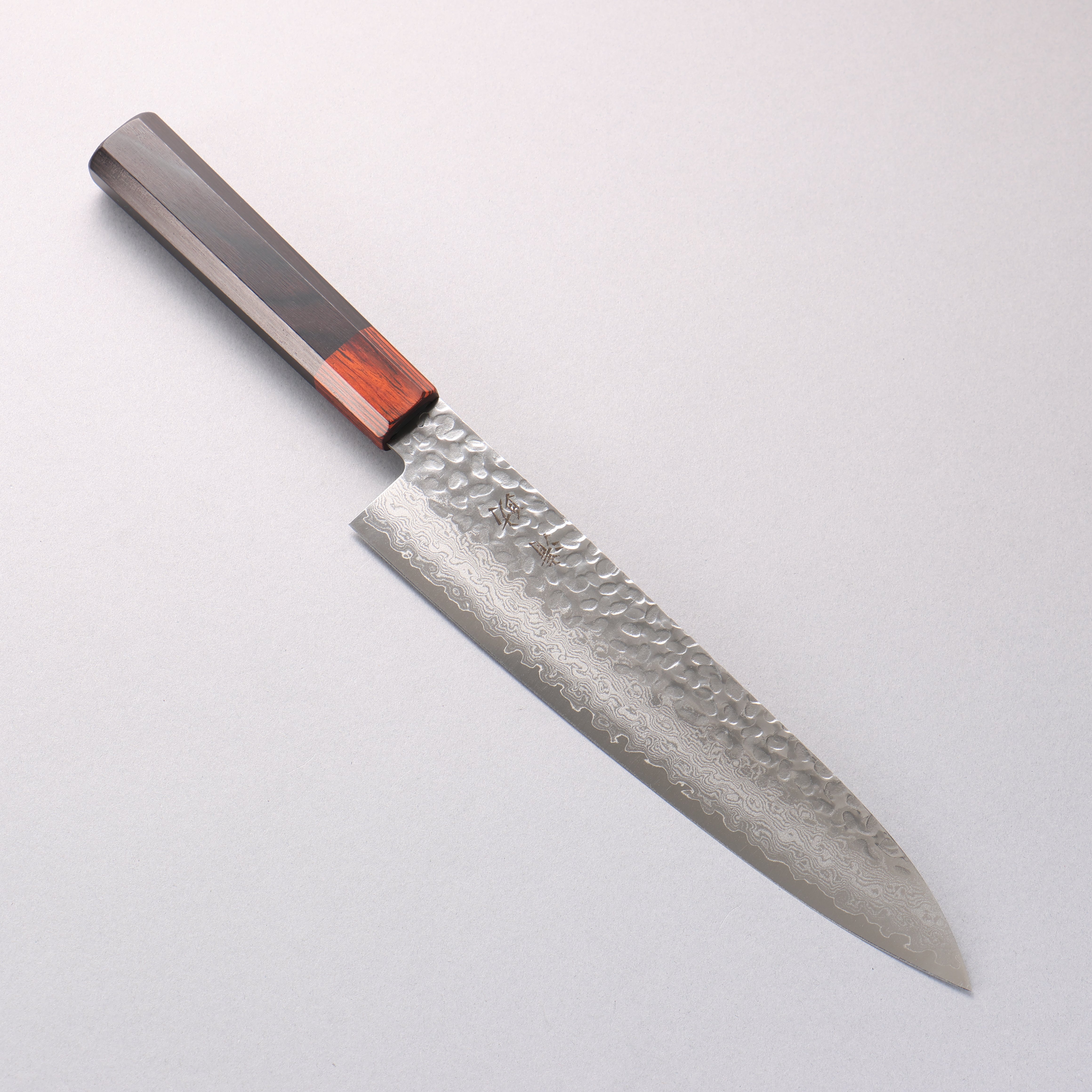 Seisuke VG10 33 Layer Hammered Damascus Gyuto 210mm Black Pakka wood Handle - Seisuke Knife